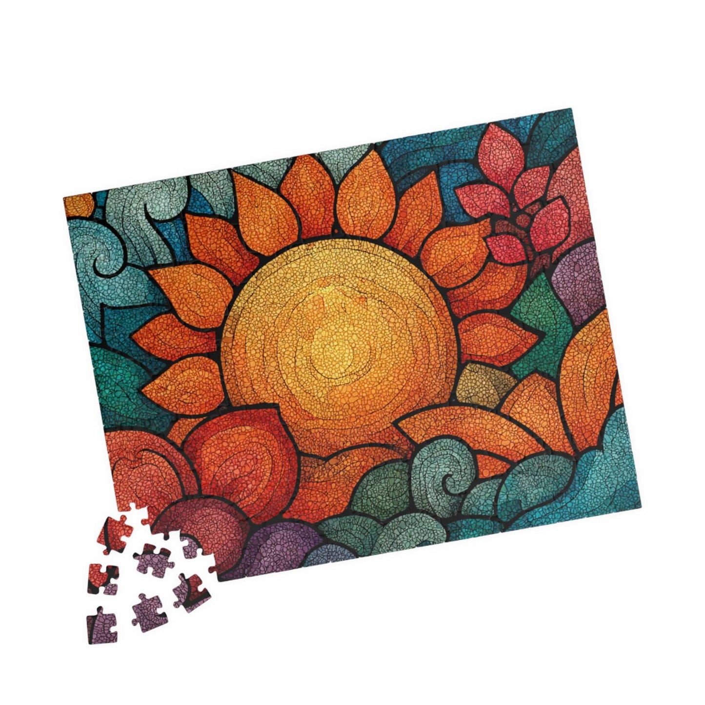 Abstract Sunburst Jigsaw Puzzle - Morning Sunrise, Holiday Birthday Gift for Puzzle Lover, Family Activity, Mind Teaser 252 pcs (Horizontal) Puzzle The Puzzle Chest
