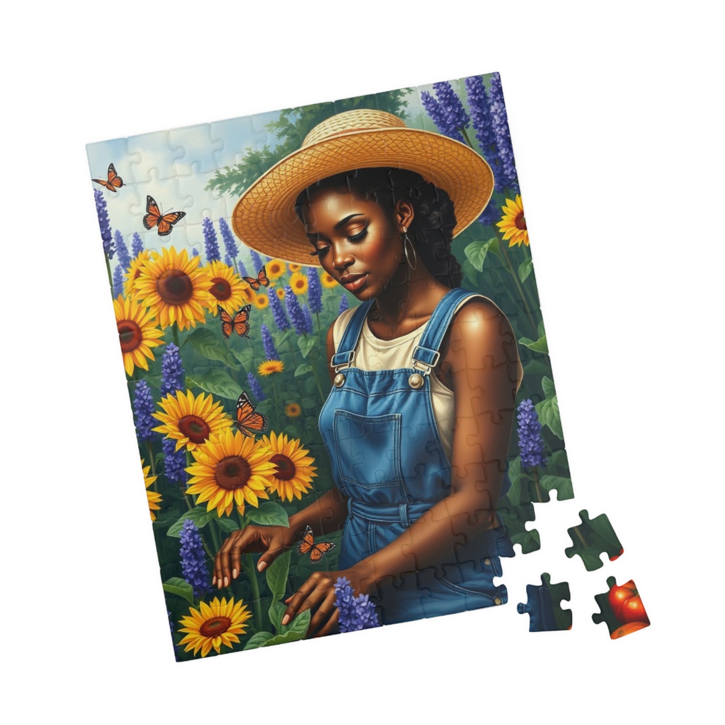 African American Woman Jigsaw Puzzle, Garden Scene 110-1014 Piece, Perfect Gift for Nature Lovers, Family Bonding Activity, Creative Hobby Puzzle The Puzzle Chest