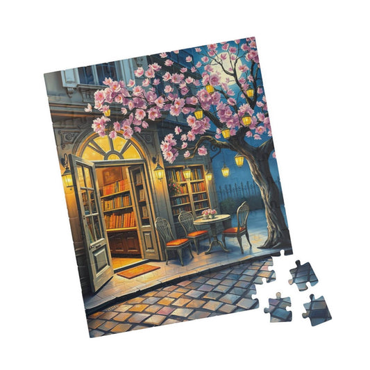 Lantern-Lit Spring Bookstore Jigsaw Puzzle - Vintage Bookshop Gift for Book Lovers 110 pcs (Vertical) Puzzle The Puzzle Chest