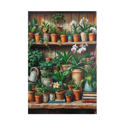 Botanical Garden Puzzle - Wooden Plant Shelf 110, 252, 520, 1014-piece | Nature Lover Gift, Family Activity, Botanical Art, Eco-Friendly Fun 1014 pcs (Vertical) Puzzle The Puzzle Chest