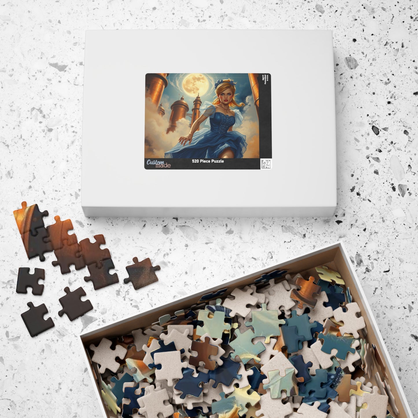 Cinderella at Midnight Jigsaw Puzzle, Whimsical Steampunk Puzzle, Vintage Fantasy Princess Puzzle, Dreamy Steampunk Art Print Gift for Adult Puzzle The Puzzle Chest