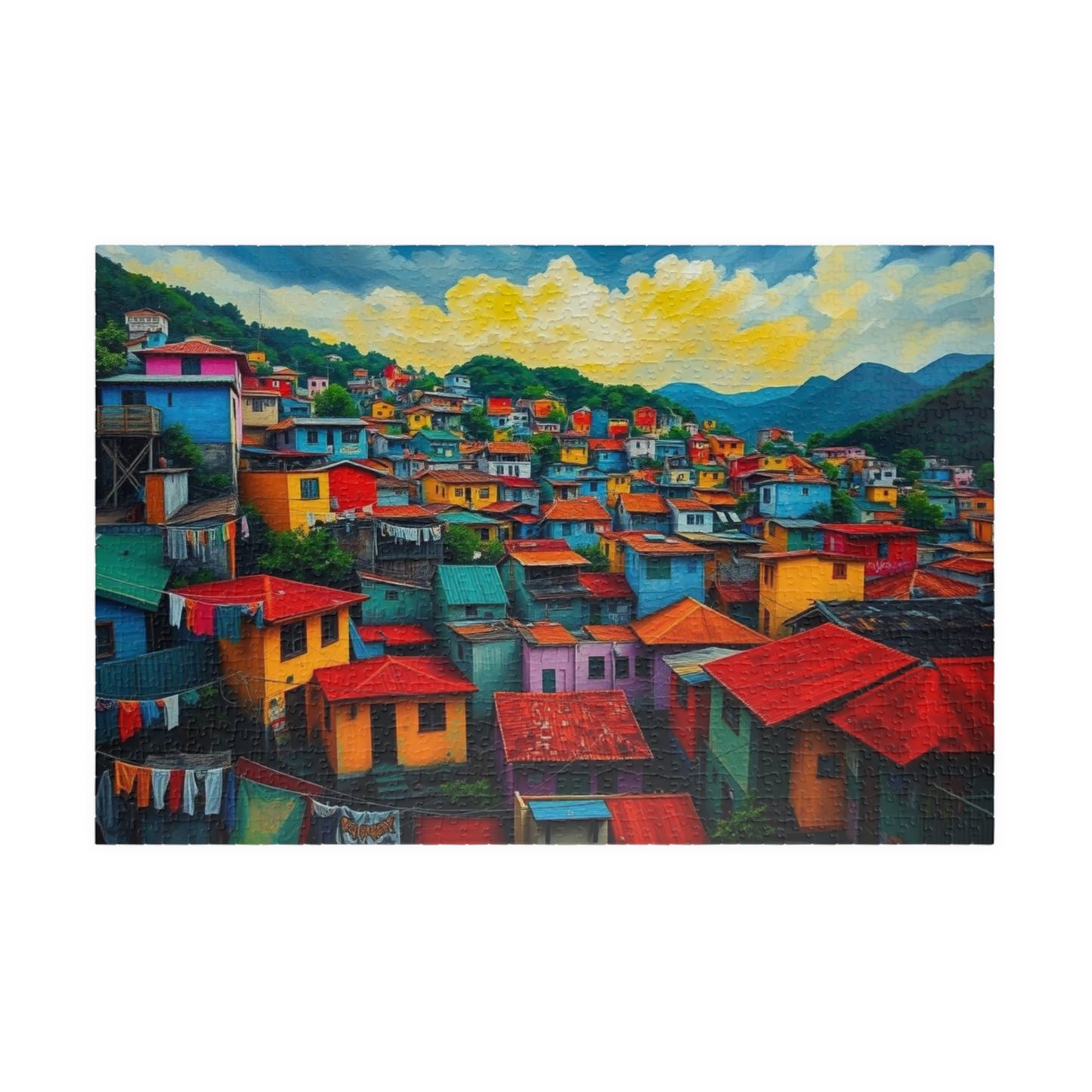 Rio de Janeiro Favela Jigsaw Puzzle for Adult Entertainment, Mindfulness Activity, Holiday Birthday Gift for Friends, Cityscape Puzzle 1014 pcs (Horizontal) Puzzle The Puzzle Chest