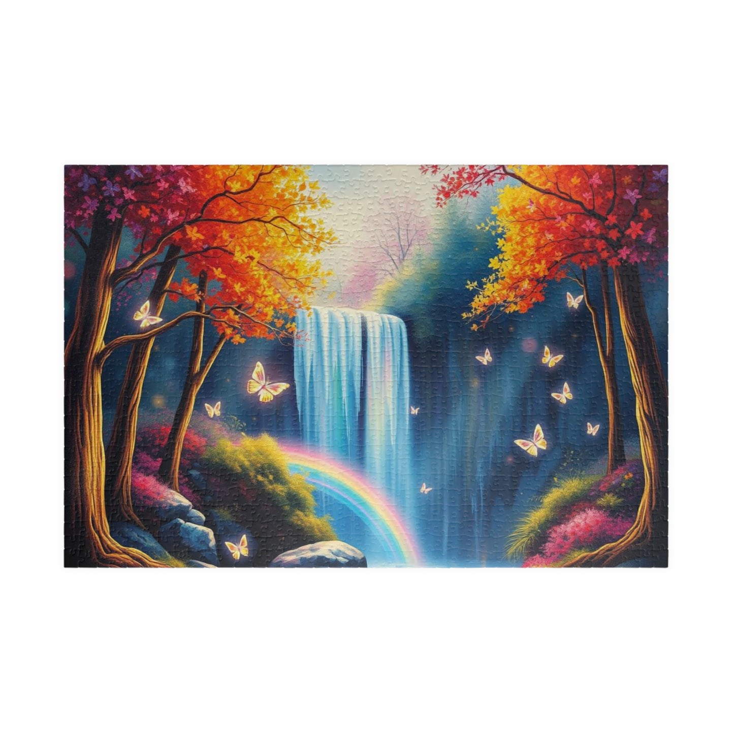 Serene Waterfall Puzzle, Nature Themed Jigsaw Puzzle for Adults, 110-1014 Piece, Family Game Night, Gift for Nature Lover 1014 pcs (Horizontal) Puzzle The Puzzle Chest