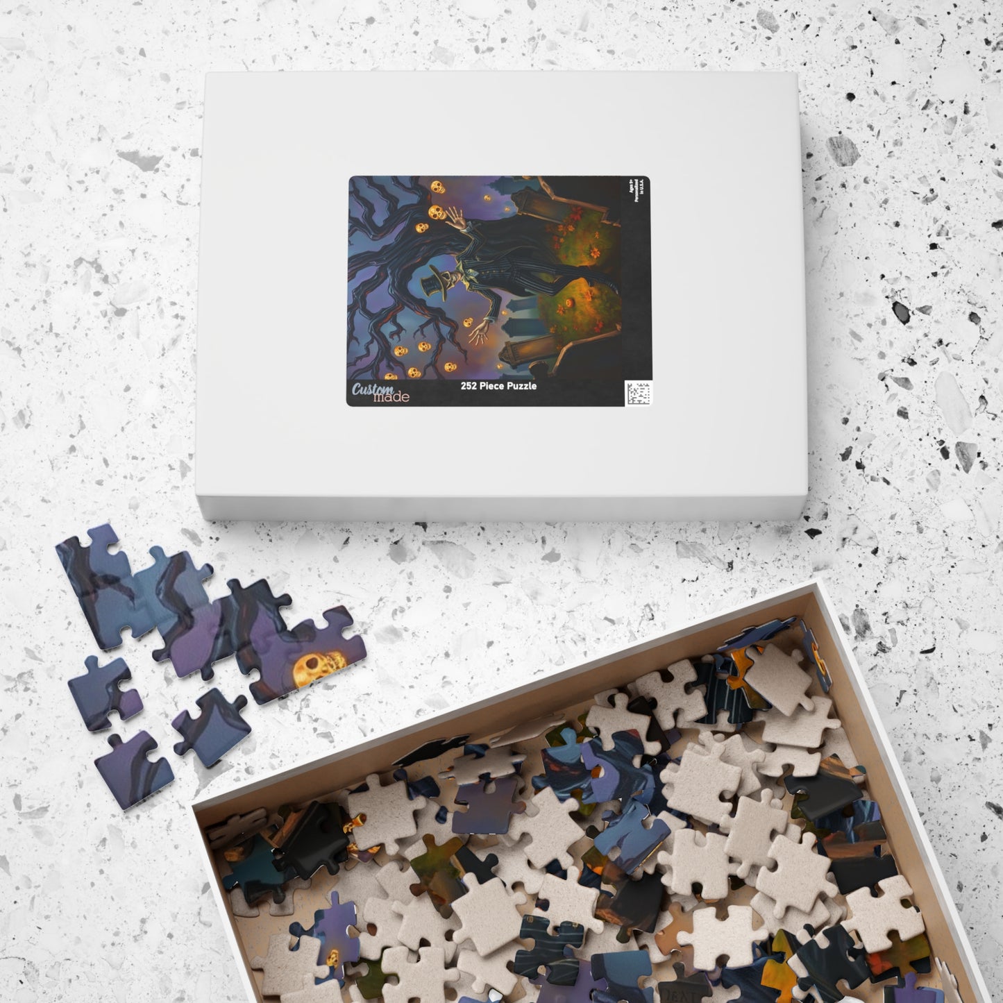 Halloween Themed Puzzle, Spooky Skeleton Design, Adult Jigsaw Game for Fall Decor, Family Game Night, Perfect for Autumn Celebrations, Gift Puzzle The Puzzle Chest