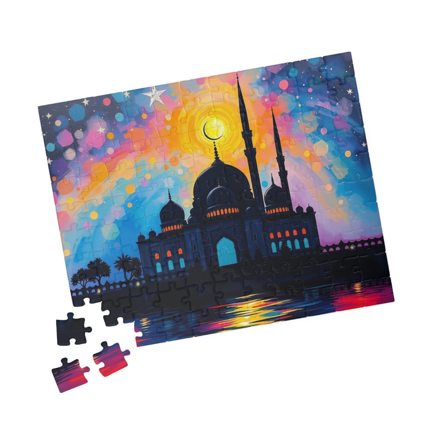 Colorful Islamic Mosque Jigsaw Puzzle for Adults, Family Activity or Solo Fun, Mindful Gift for Muslim Puzzle Art Lover, Brain Teaser, Hobby Puzzle The Puzzle Chest