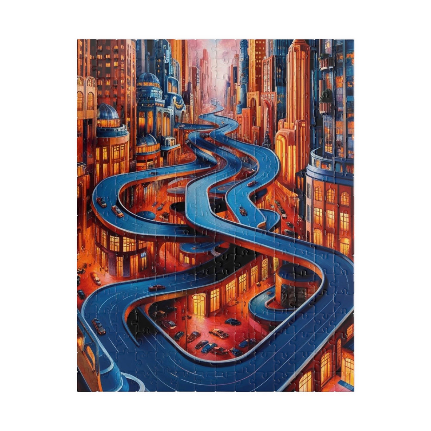 Surreal Cityscape Jigsaw Puzzle - 110, 252, 520, 1014-piece, Fun for Family Game Night, Unique Gift for Puzzle Lovers, Indoor Activities 252 pcs (Vertical) Puzzle The Puzzle Chest