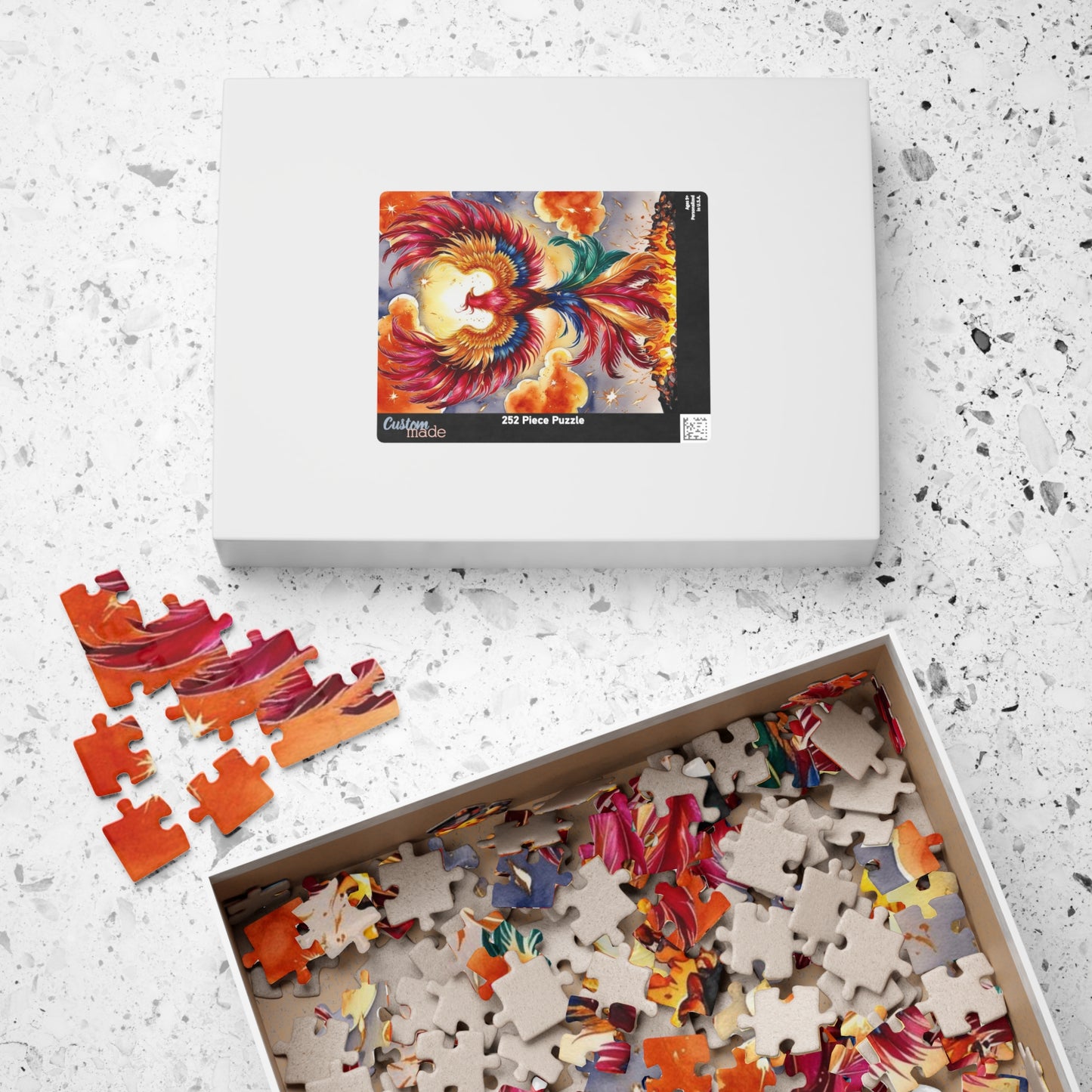 Phoenix Jigsaw Puzzle, Mythical Fire Bird, Folklore Art, Creative Gift for Adults, Birthday, Holiday Fun Puzzle The Puzzle Chest
