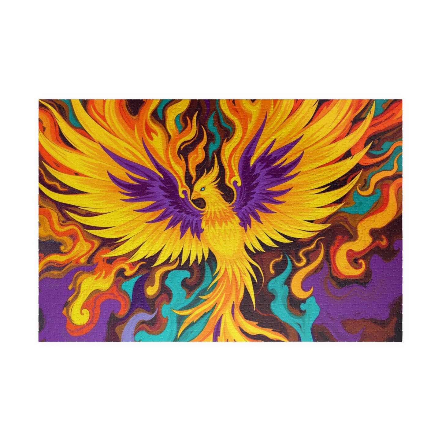 Abstract Phoenix Rising Jigsaw Puzzle (110-1014 Piece), Firebird Engulfed in Vibrant Flames, Puzzle Lover Unique Gift, Fun Brain Teaser 1014 pcs (Horizontal) Puzzle The Puzzle Chest