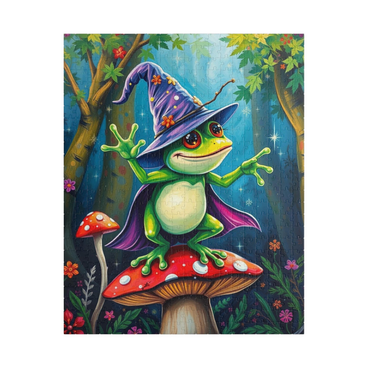 Whimsical Frog Puzzle, Colorful Nature Scene Jigsaw Gift for Adults, Fun Family Game Night, Home Entertainment Mindfulness Activity 520 pcs (Vertical) Puzzle The Puzzle Chest