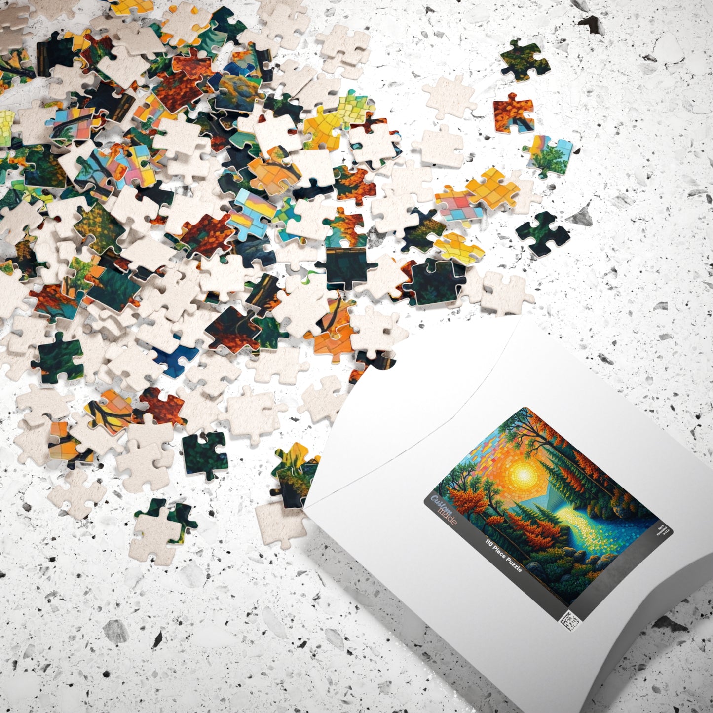 Nature-Inspired Mosaic Landscape Jigsaw Puzzle for Relaxation and Fun, Scenic Autumn Adventure, Best Gift for Family, Friends, Holidays Puzzle The Puzzle Chest