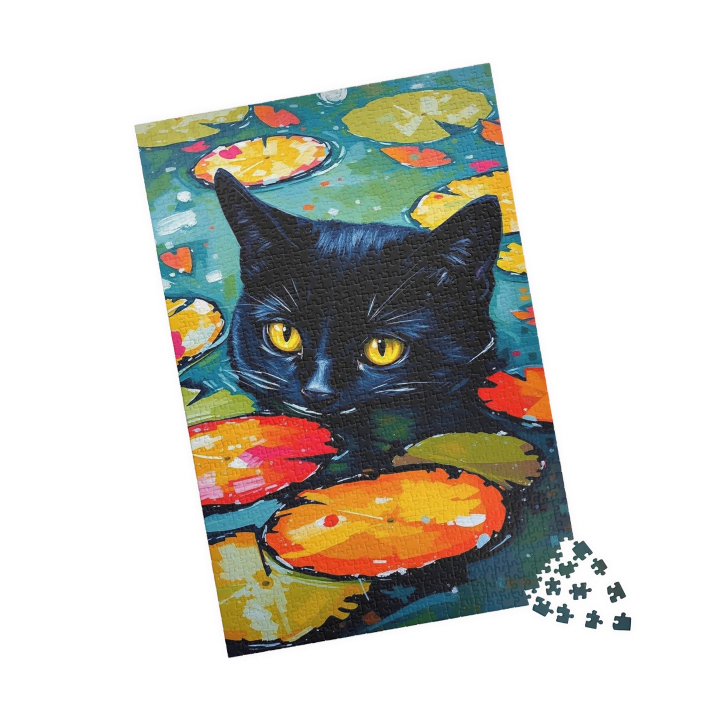 Water Lily Cat Jigsaw Puzzle, 110-1014 Piece Fun Gift for Cat Lovers, Family or Solo Activity, Home Décor, Brain Teaser