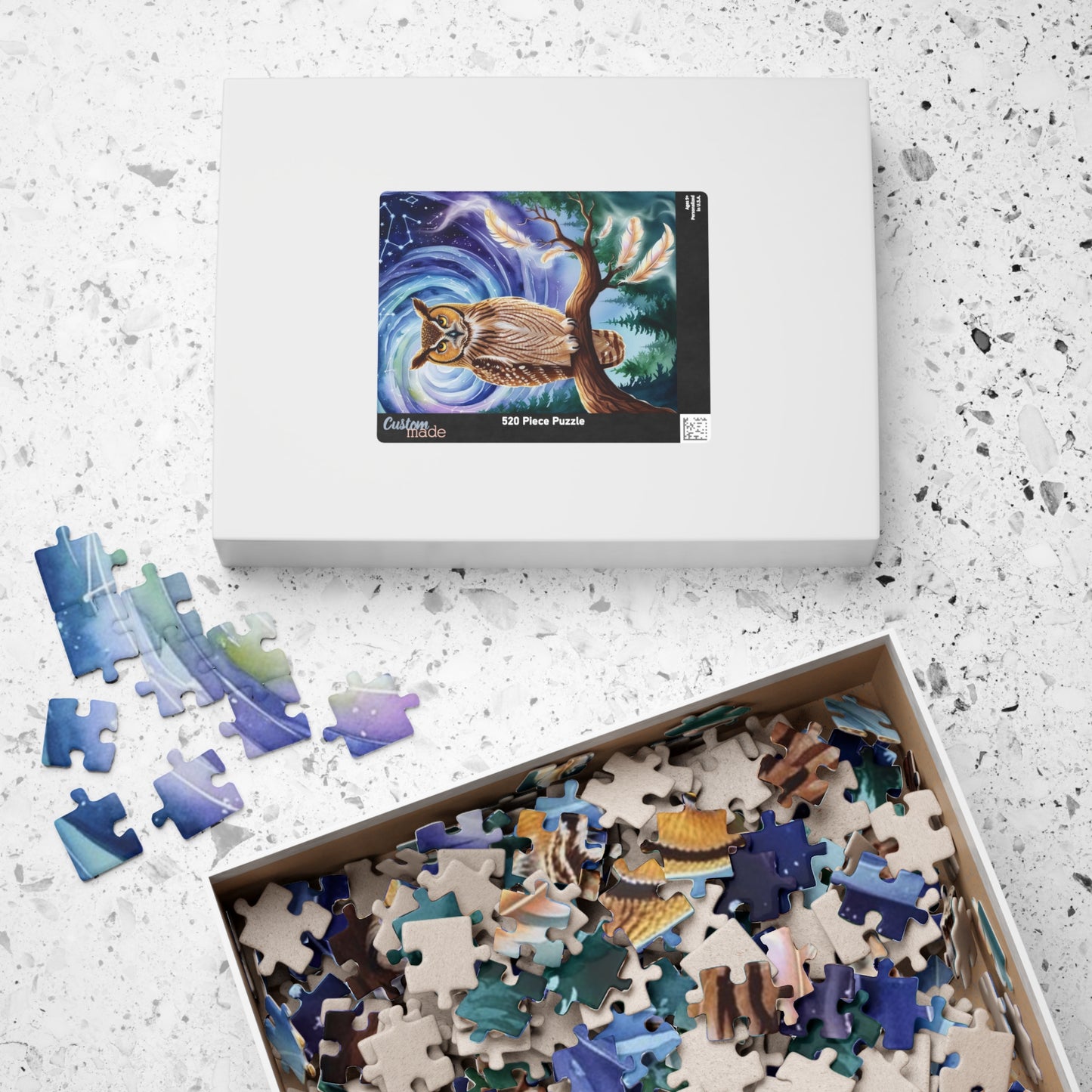 Jigsaw Puzzle, Great Horned Owl Constellation Scene, 110-1014 Pieces, Mystical Forest Nature Gift, Relaxing Hobby, Mindfulness Activity, Puzzle The Puzzle Chest