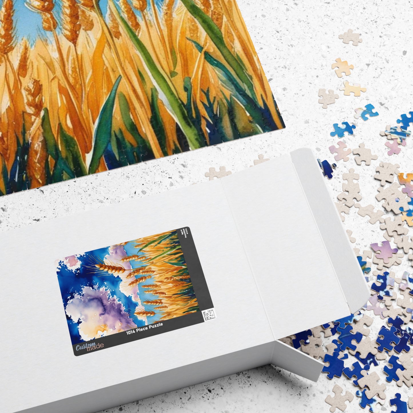 Wheat Field Jigsaw Puzzle with Golden Stalks and Blue Sky Puzzle The Puzzle Chest