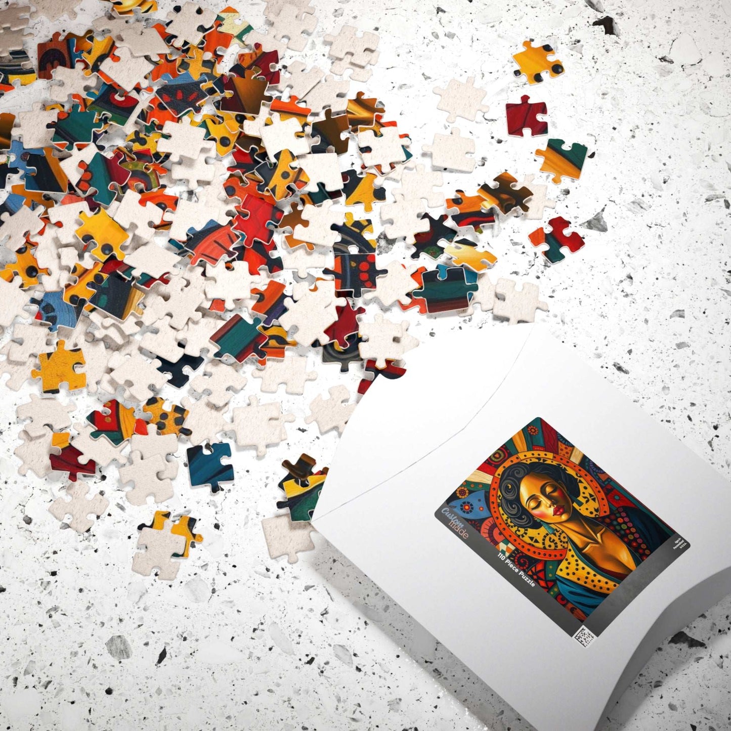 Artistic Black Woman Puzzle, Colorful Meditation Art Jigsaw, Puzzle Gift for Friend, Family Game Nights, Mindfulness Activity Puzzle The Puzzle Chest
