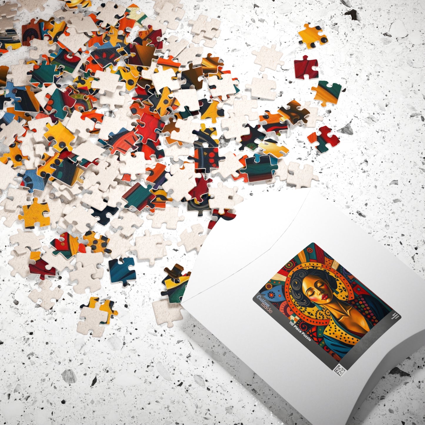 Artistic Black Woman Puzzle, Colorful Meditation Art Jigsaw, Puzzle Gift for Friend, Family Game Nights, Mindfulness Activity Puzzle The Puzzle Chest