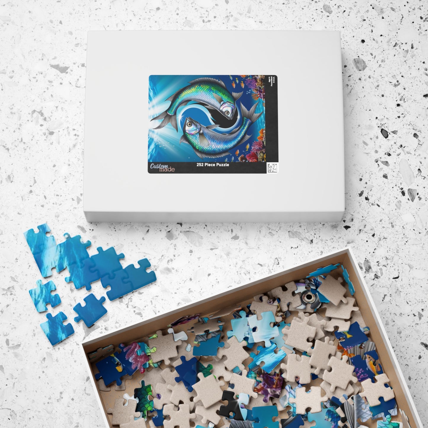 Ying Yang Fish Puzzle, 110-1014 Piece Pisces Zodiac Sign Jigsaw, Mindfulness Activity Gift for Fish Lovers, Family Game Night, Brain Teaser Puzzle The Puzzle Chest