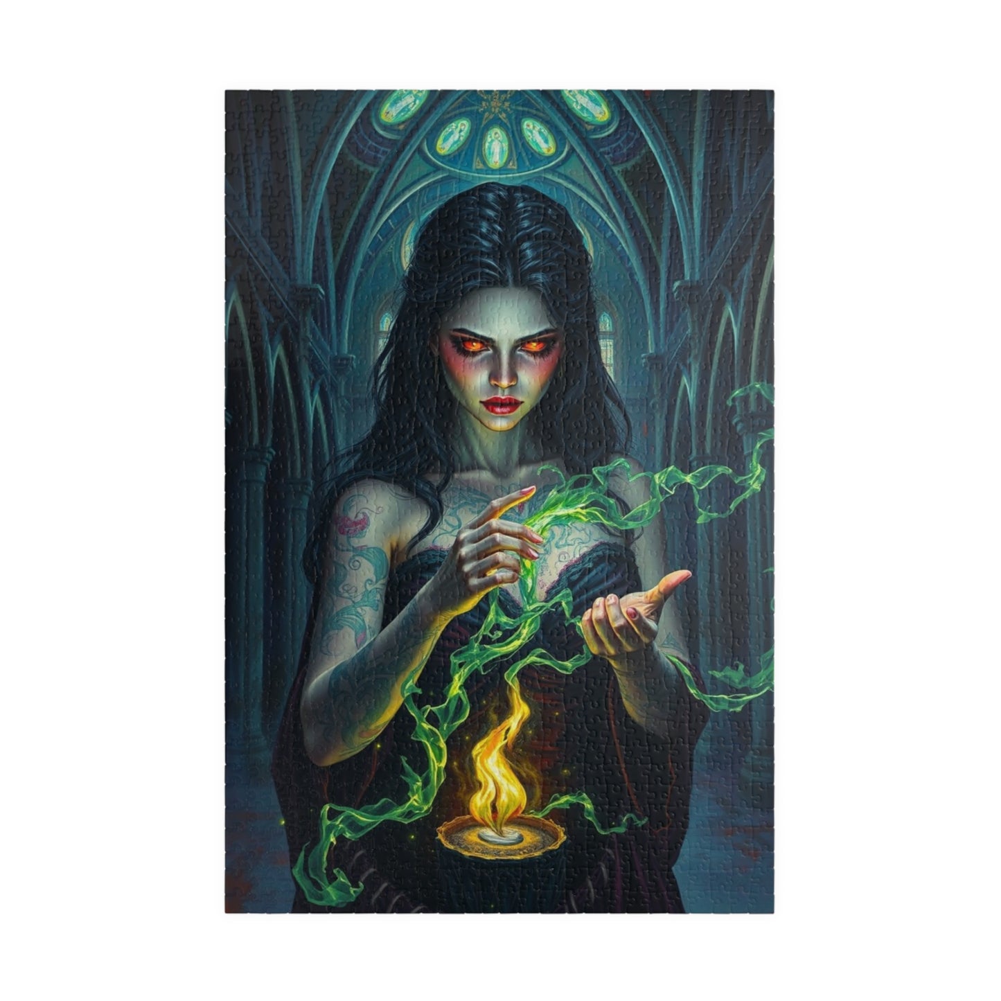 Mystical Sorceress Puzzle | Enchanted Fantasy Dark Art Jigsaw Game | Perfect Gift for Halloween, Puzzle Lovers, Home Decor and Collectors 1014 pcs (Vertical) Puzzle The Puzzle Chest