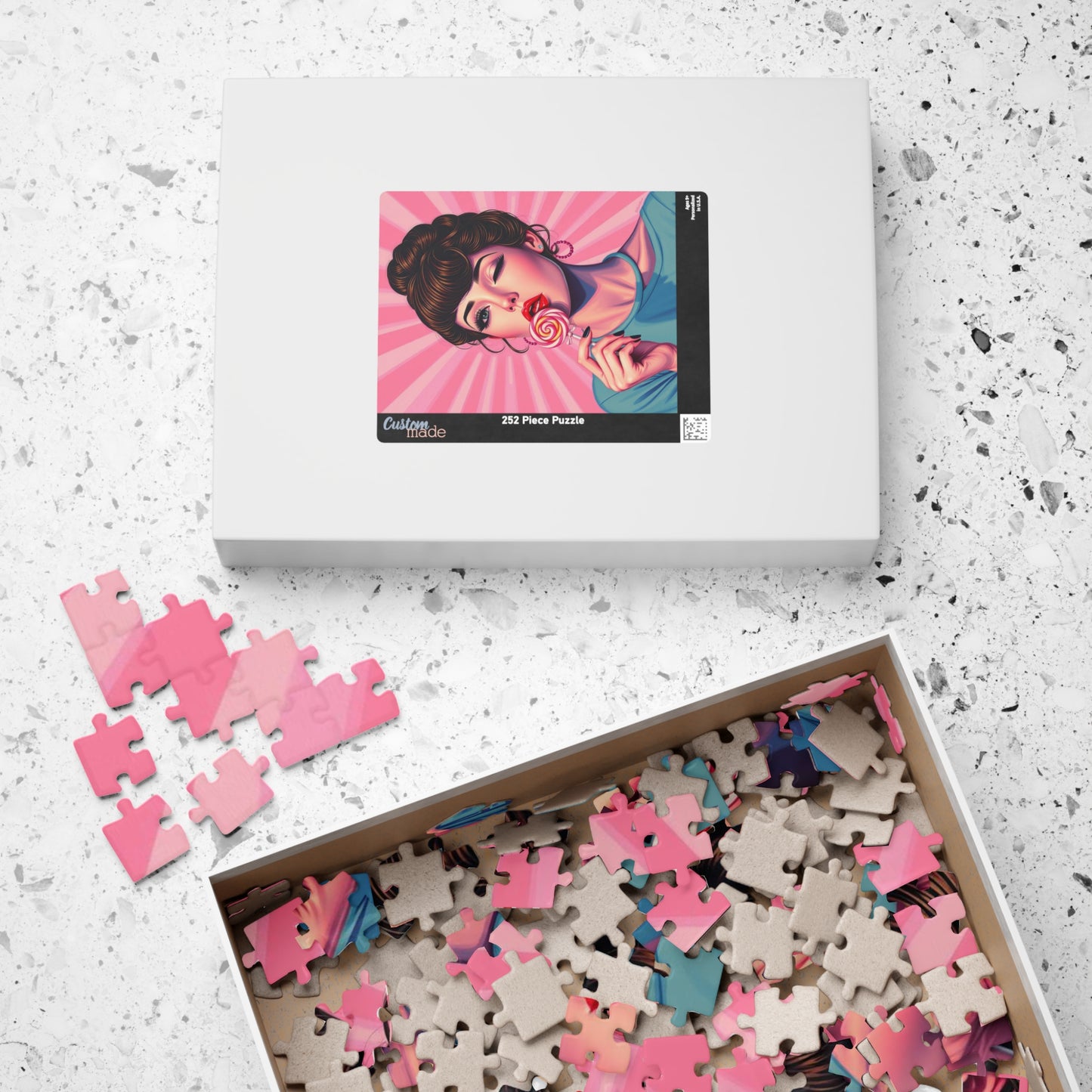 Candy Girl Pop Art Jigsaw Puzzle, Vintage Glamour Puzzle 110 - 1014-piece, Retro Gift for Puzzle Lovers, Home Activity, Fun Collectible