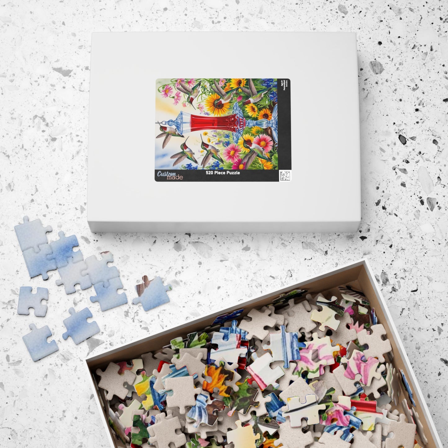 Jigsaw Puzzle - Hummingbirds and Wildflowers, 110-520 Piece, Fun and Relaxing Activity, Great for Bird Lovers. Gift for Nature Enthusiasts Puzzle The Puzzle Chest