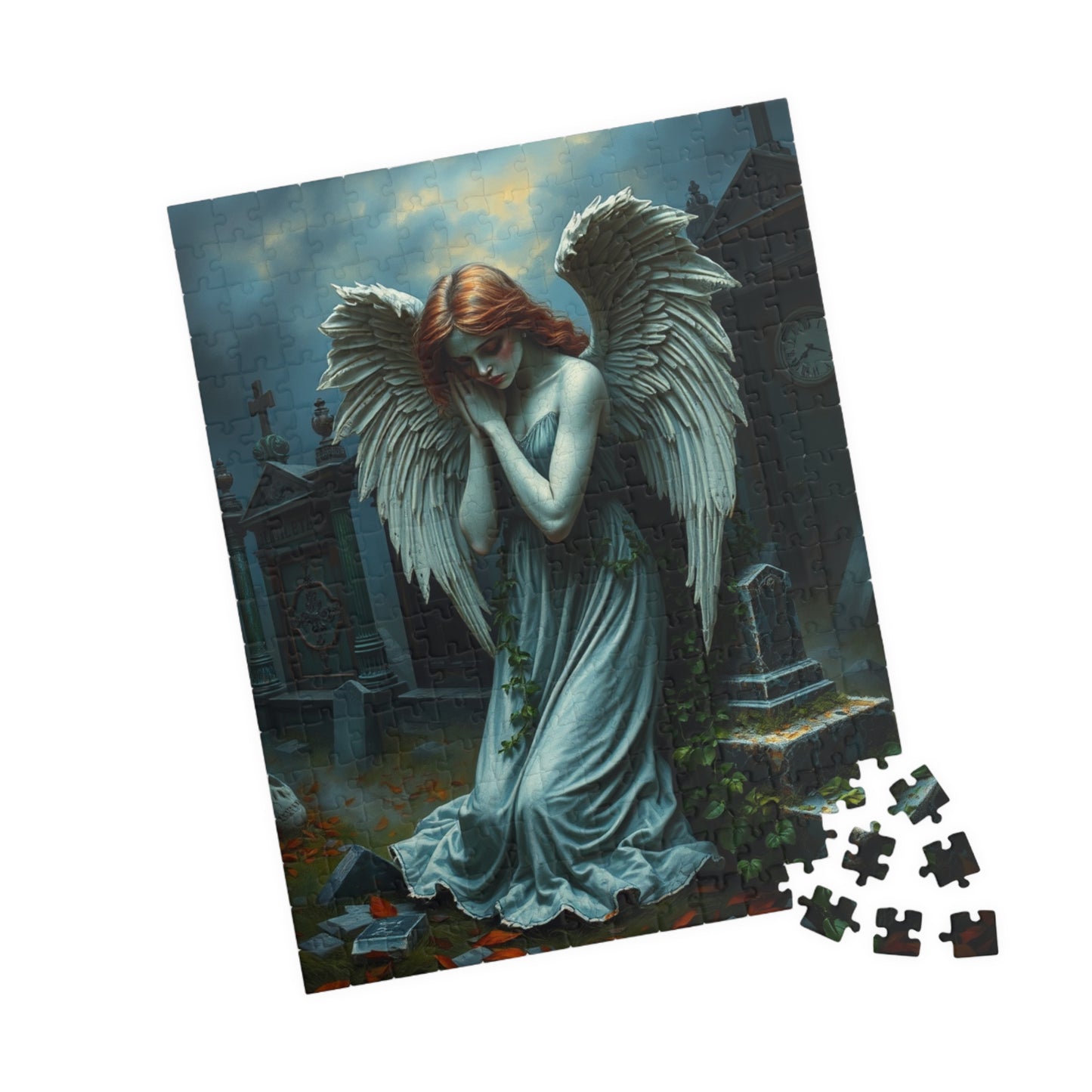 Gothic Angel Statue Puzzle, Mystical Jigsaw Game for Adults, Unique Gift for Puzzle Lovers, Spiritual Art, Perfect for Halloween, Meditation Puzzle The Puzzle Chest