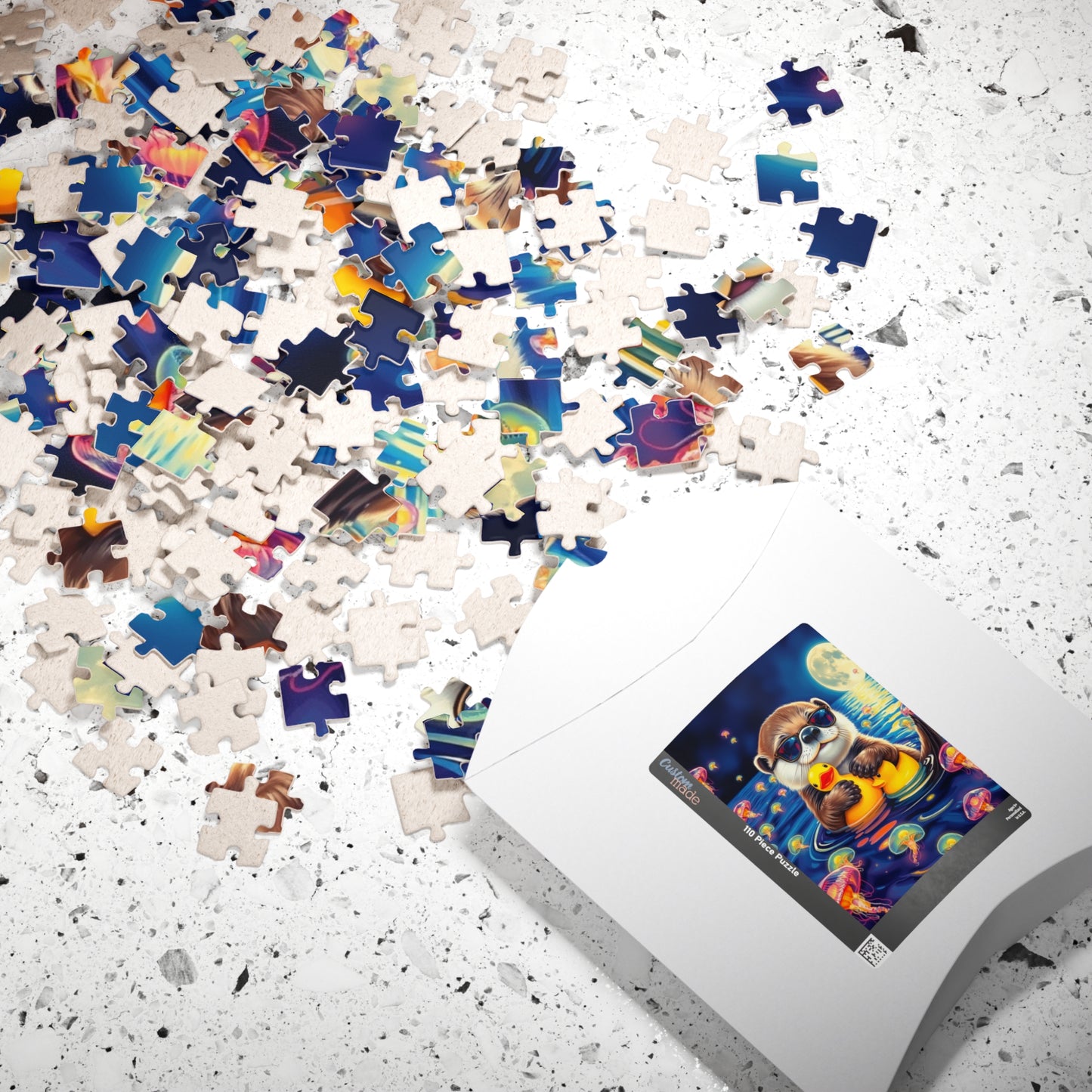 Cute Otter Jigsaw Puzzle with Jellyfish - Fun Family Activity, Perfect for Adults, Best Gift for Animal Lovers, Unique Brain Teaser Puzzle The Puzzle Chest