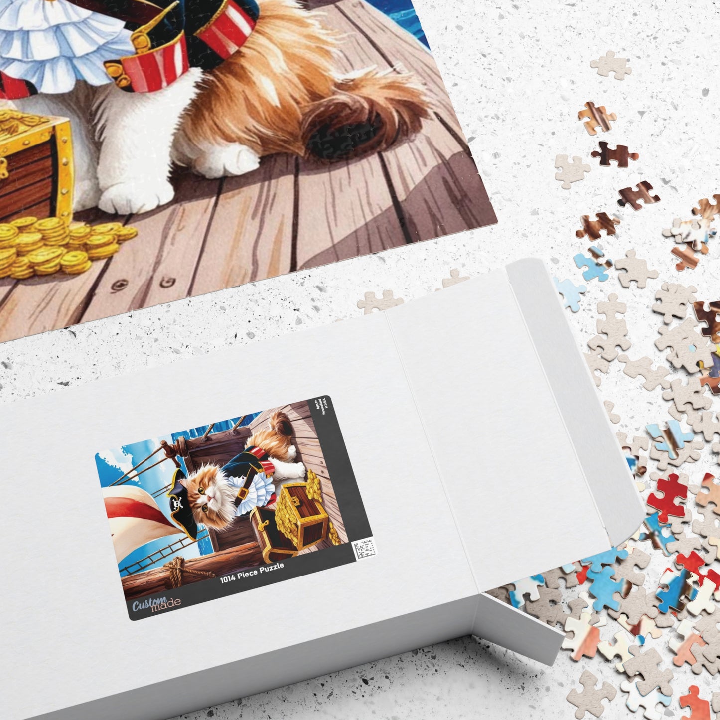 Jigsaw Puzzle, Maine Coon Cat Pirate Costume, 110 252 520 1014-Piece, Ocean Treasure Chest Game, Family Activity, Relaxing Hobby, Giftable Puzzle The Puzzle Chest