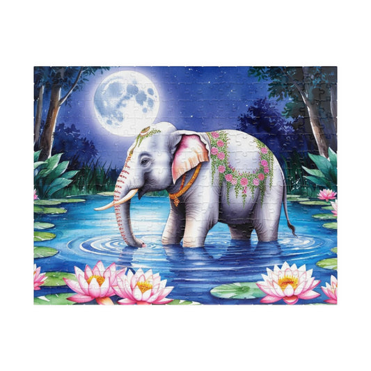 Serene Elephant Puzzle, Jigsaw Game for Puzzle Loving Adults, Mindfulness Gift for Friend, Nature Lover's Fun, Home Entertainment 252 pcs (Horizontal) Puzzle The Puzzle Chest