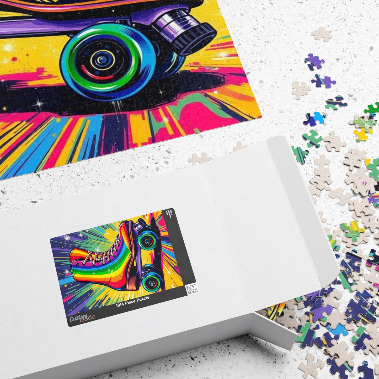 Rainbow Roller Skate Puzzle, Pop Art Jigsaw Fun Family Game, Colorful Home Entertainment, Gift for Hobbyist Puzzle Enthusiast Puzzle The Puzzle Chest