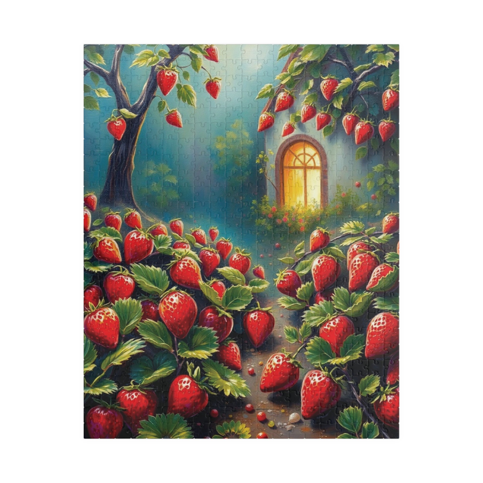 Puzzle, Charming Strawberry Patch, Mystical Environment, Jigsaw, Brain Teaser, Relaxation Activity, Stress Relief, Family Fun 520 pcs (Vertical) Puzzle The Puzzle Chest