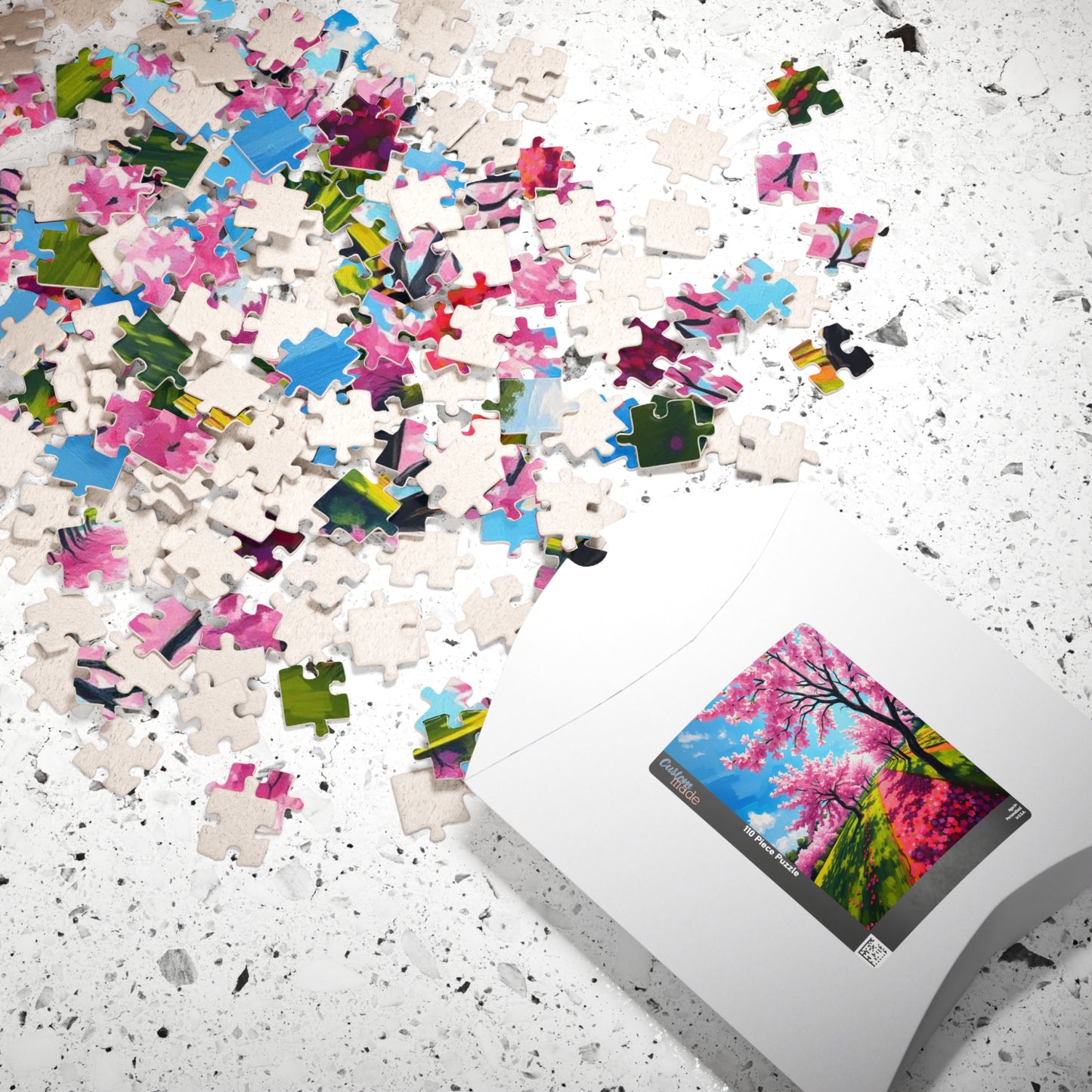 Cherry Blossom Landscape Puzzle, Beautiful 110-1014 Piece Jigsaw Puzzle, Perfect for Family Game Night, Birthday Gift Idea, Spring Decor Puzzle The Puzzle Chest