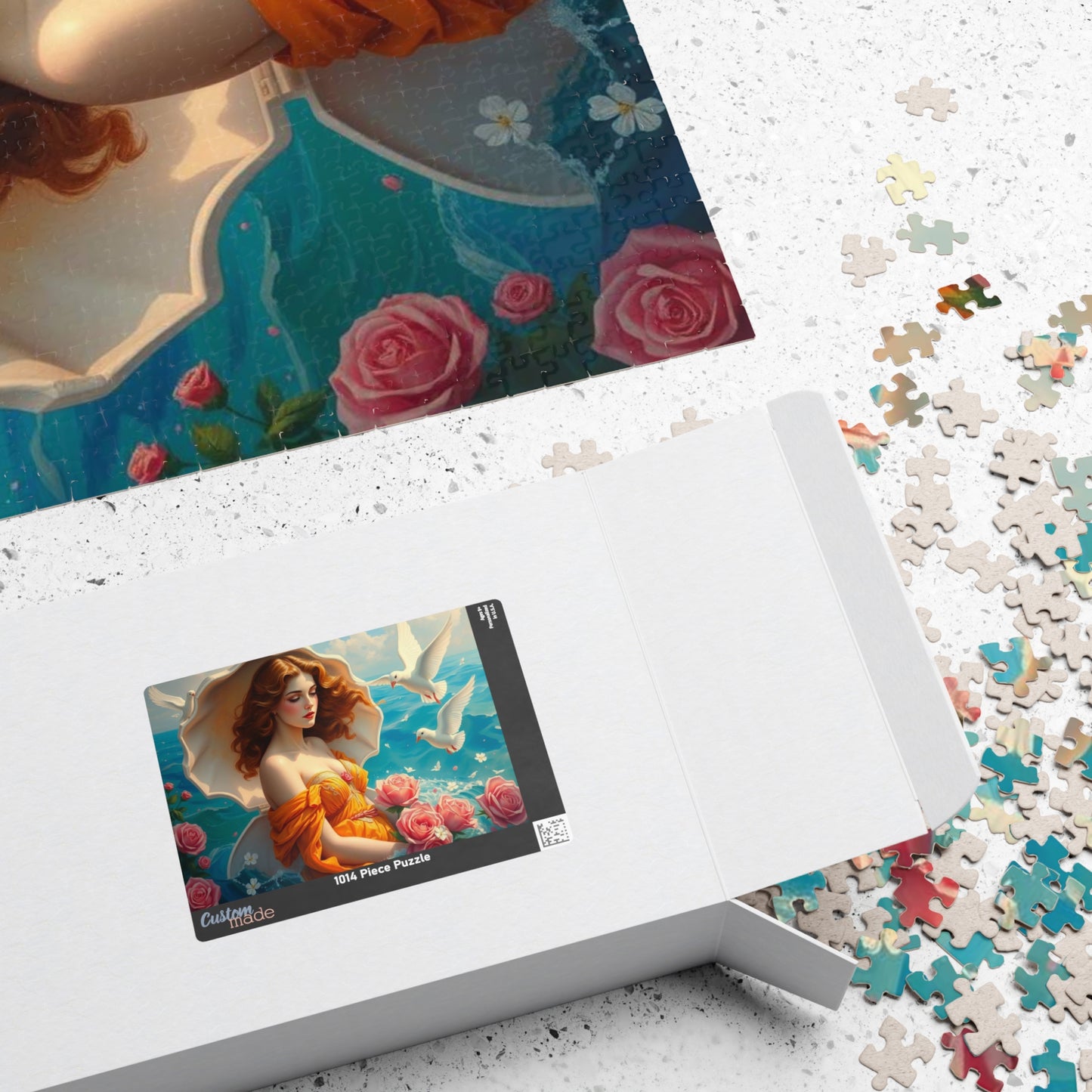 Aphrodite Jigsaw Puzzle Featuring Seashells Doves and Roses, Gift for Art Lovers, Relaxing Activity, Home Entertainment, Birthday Present Puzzle The Puzzle Chest