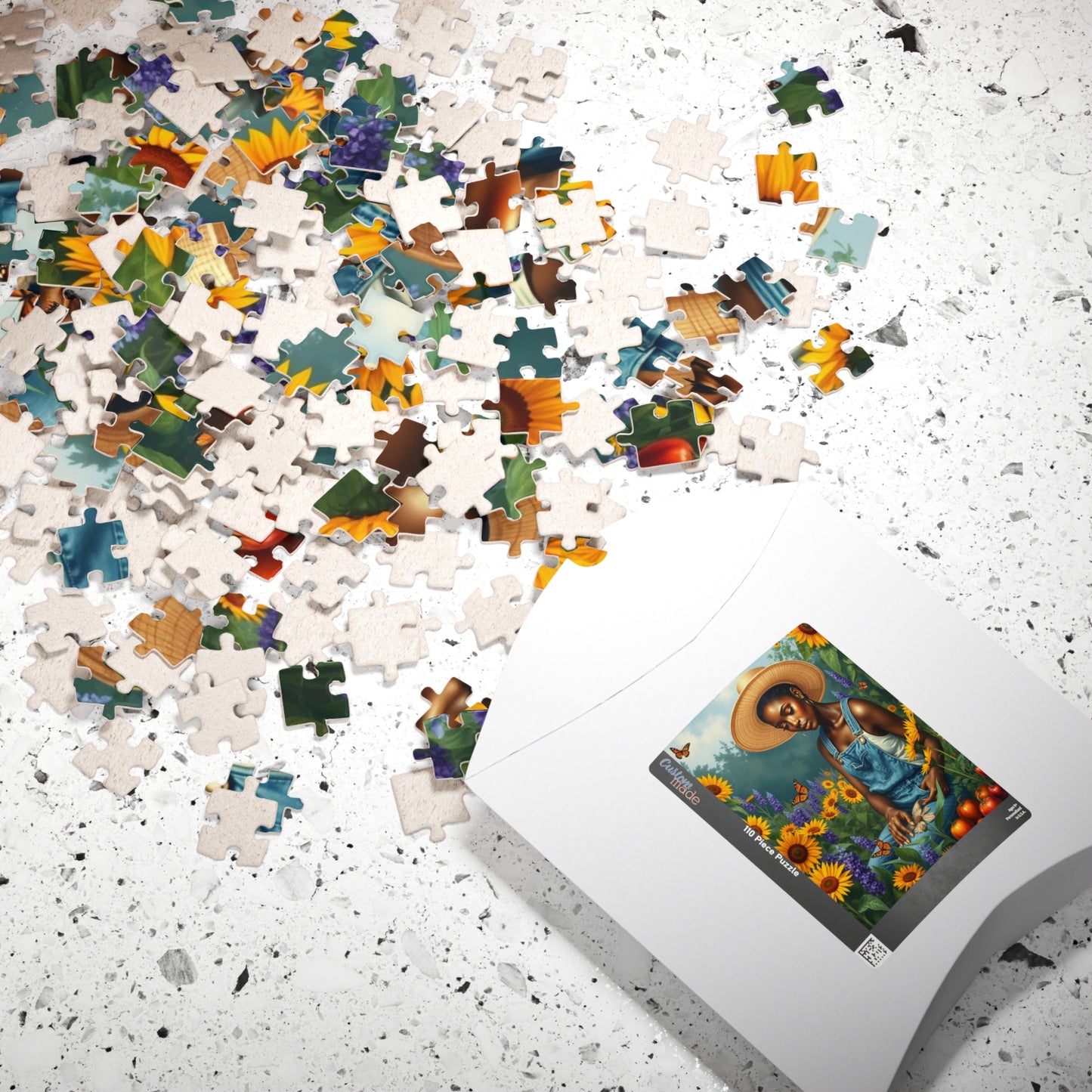 Botanical Black Woman Jigsaw Puzzle, Colorful Garden Scene, Puzzle Lover Gift, Nature Theme, 110-1014 Piece Afrocentric Artwork Puzzle The Puzzle Chest