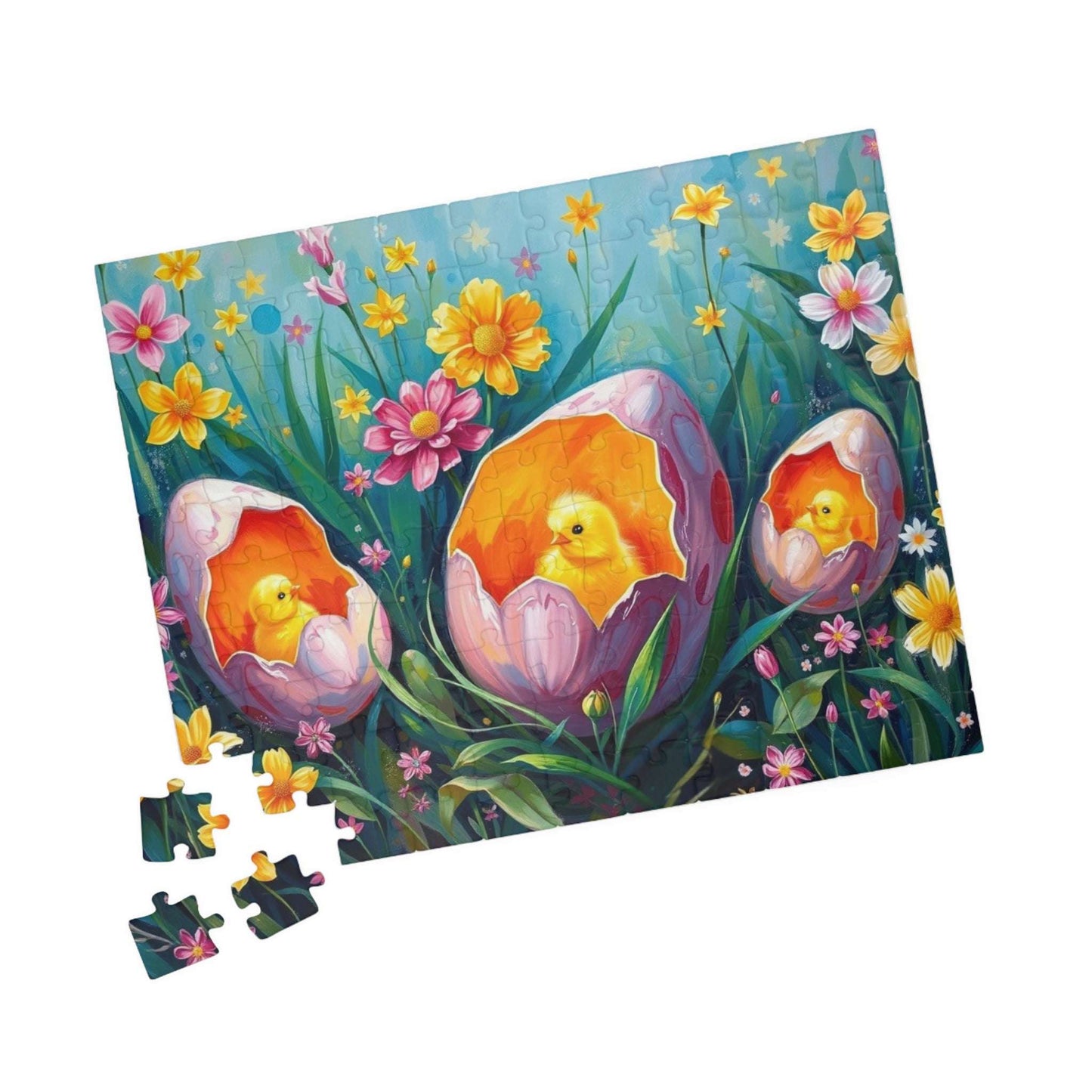 Whimsical Flower Chick Jigsaw Puzzle, Perfect Gift for Easter and Spring, Family Fun Activity, Creative Hobby, Brain Teaser, Bird Lovers Puzzle The Puzzle Chest