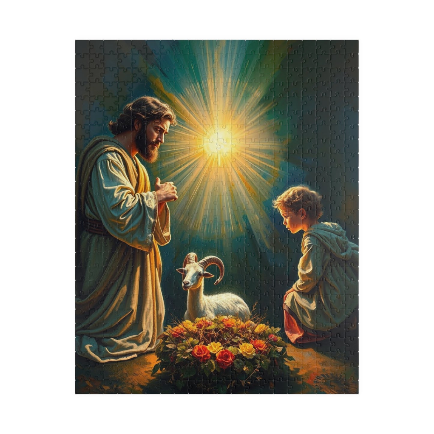 Abraham and Isaac Puzzle, Religious Jigsaw Game for Adults, Family or Solo Fun, Spiritual Artwork, Christian Gift for Puzzle Lover 520 pcs (Vertical) Puzzle The Puzzle Chest