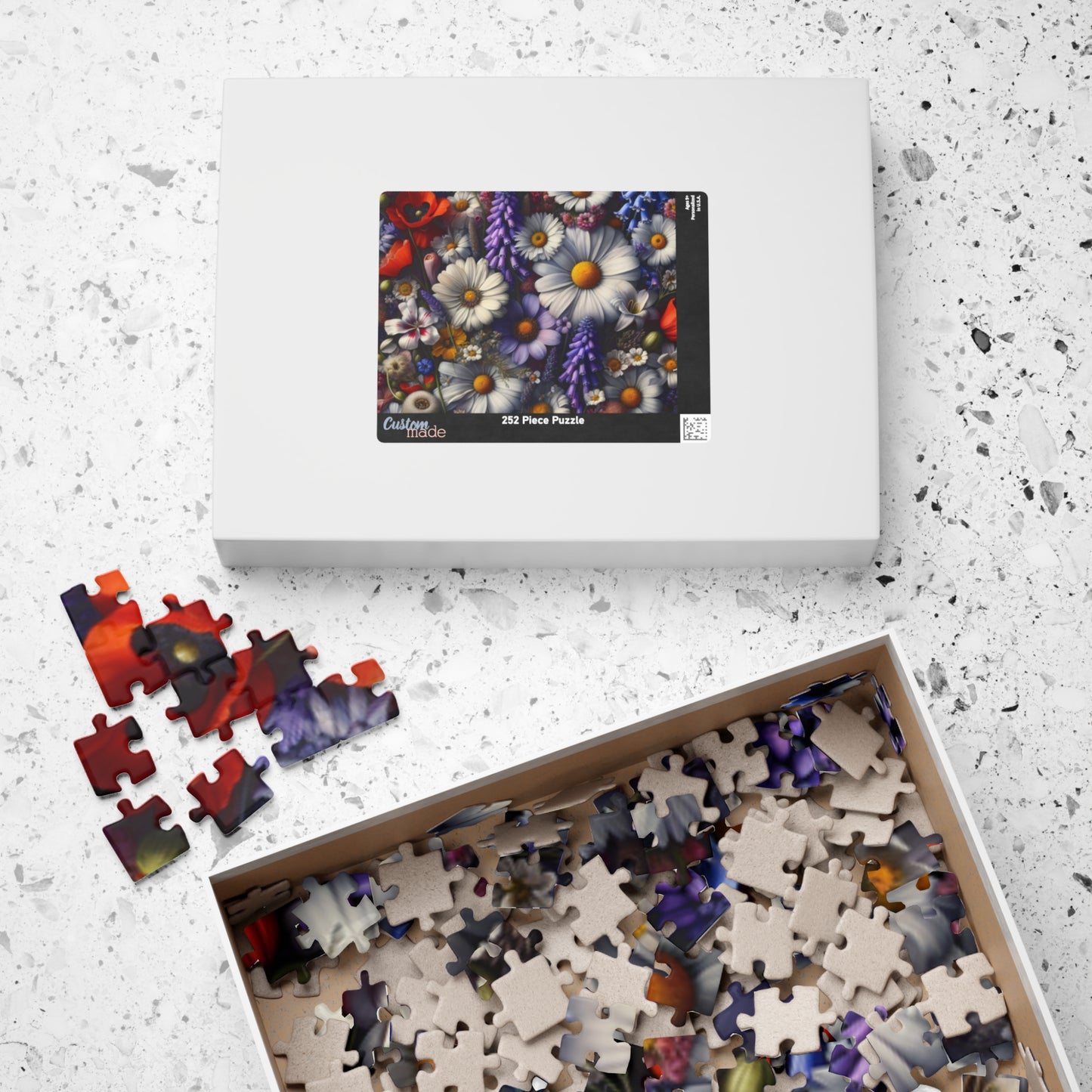Jigsaw Puzzle, 1000 Piece Flower Kaleidoscope Top-Down View Gifted Puzzle for Adults and Kids, Roses Sunflowers Lilies Tulips Floral Pattern Puzzle The Puzzle Chest