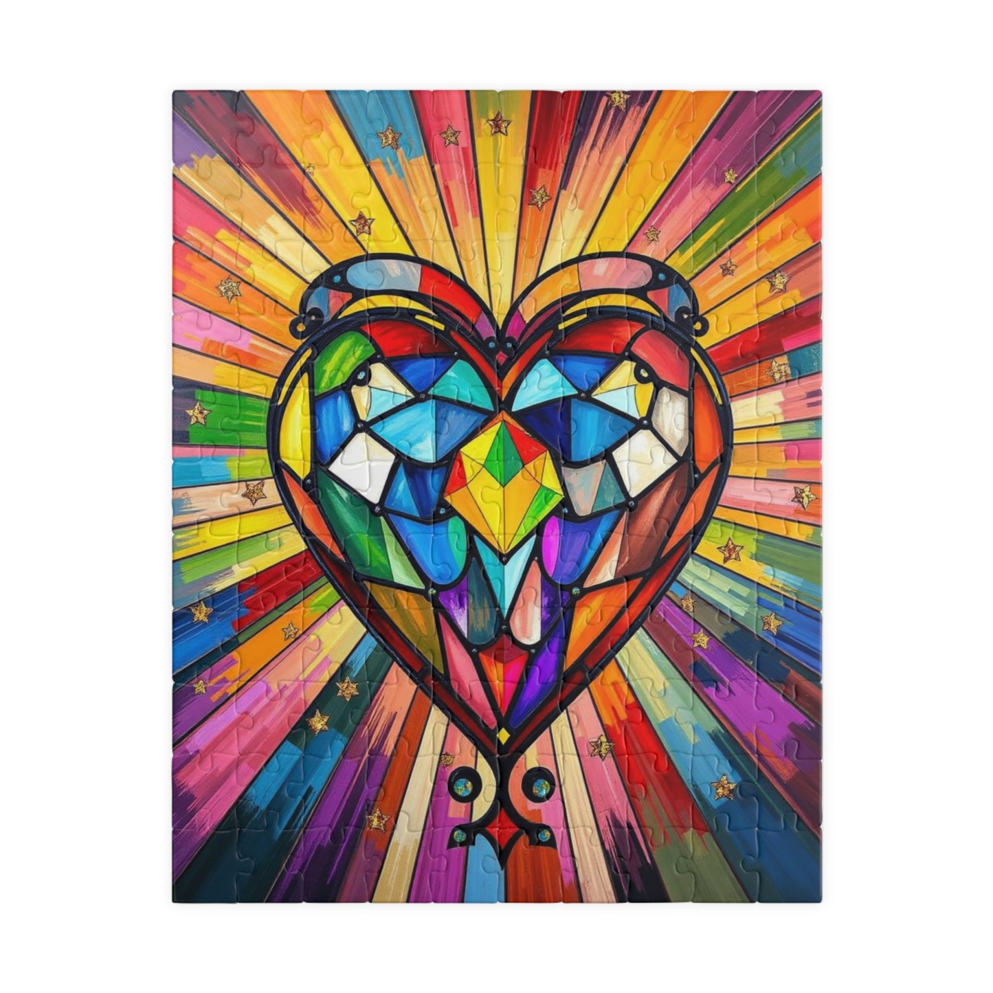 Prism of Love Jigsaw Puzzle, Stained Glass Style Art, Rainbow Colors LGBTQ+ Gift for Puzzle Lovers, Fun Family Activity, Mindful Hobby