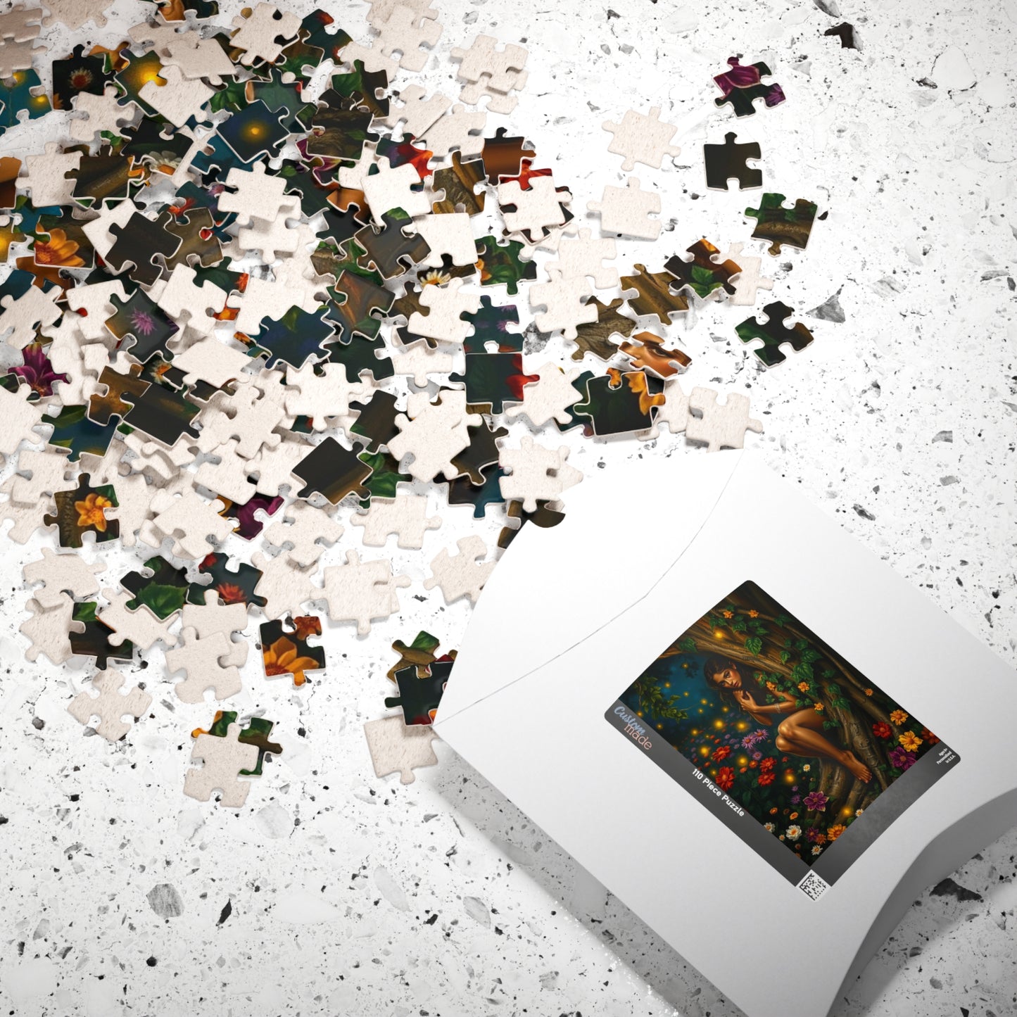 Puzzle, Flower Garden Night Scene, Firefly Illuminated Dryad, Bark-like Skin, 110 252 520 1014-Piece, Jigsaw Game, Artistic Gift, Relaxing Puzzle The Puzzle Chest