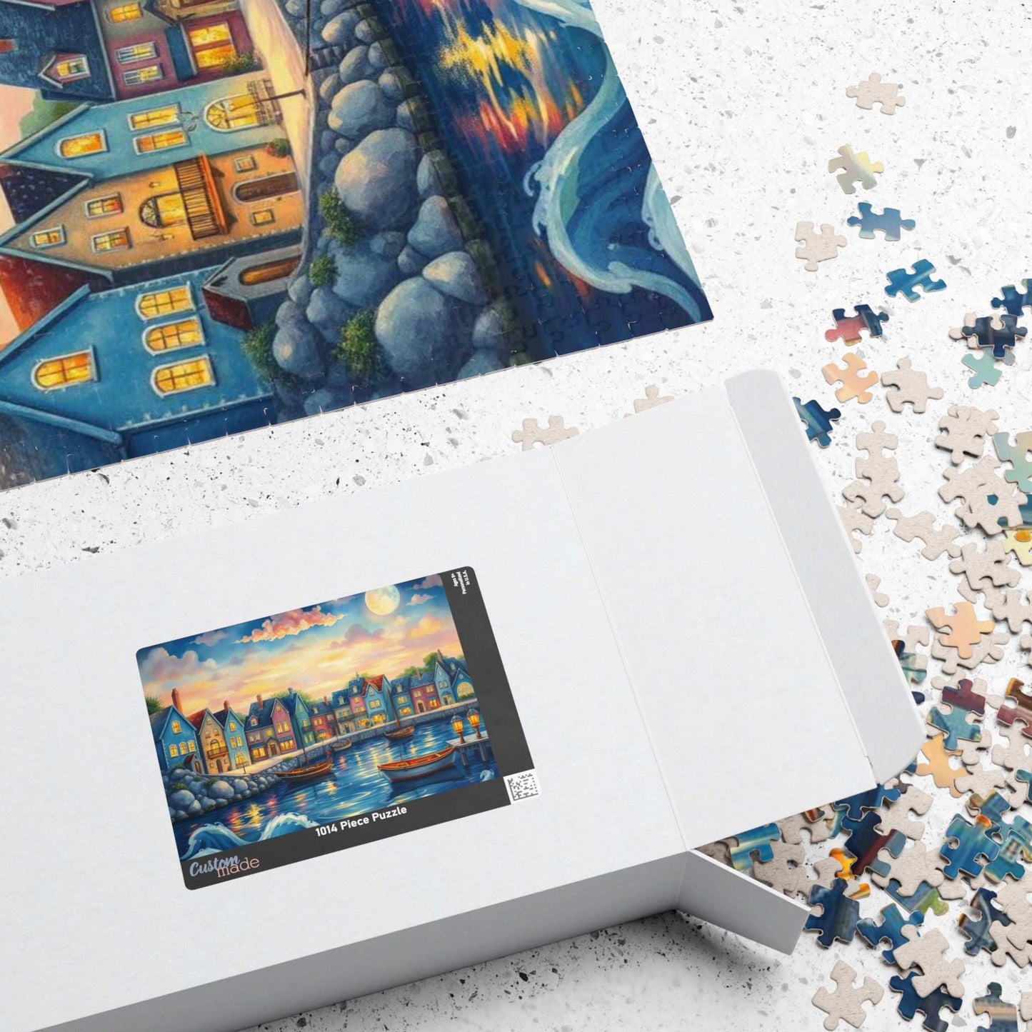 Lakeside Town Jigsaw Puzzle | Scenic City Puzzle for Adults, Family Fun Game, Perfect Gift Idea Puzzle The Puzzle Chest