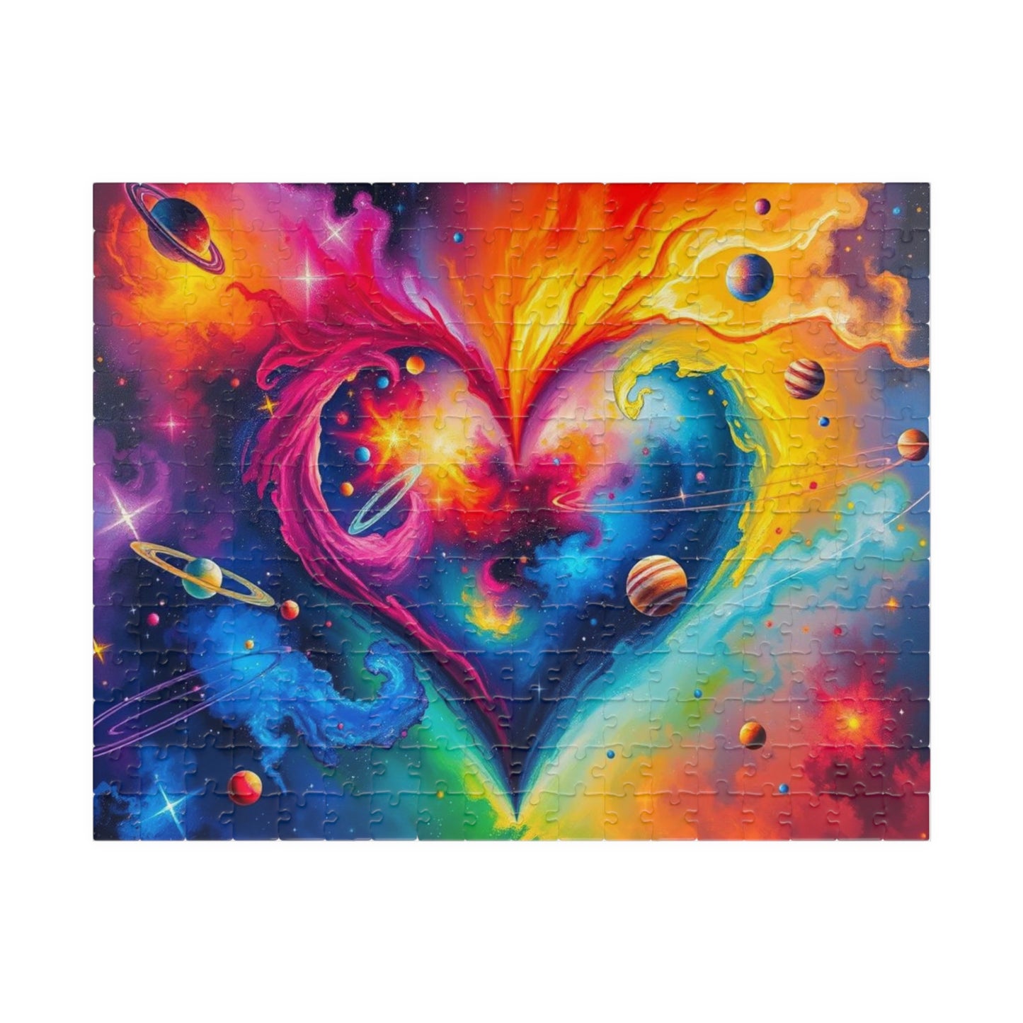 Celestial Love Jigsaw Puzzle, Pride Galaxy Puzzle, Cosmic Heart Puzzle, LGBTQ+ Puzzle 252 pcs (Horizontal) Puzzle The Puzzle Chest
