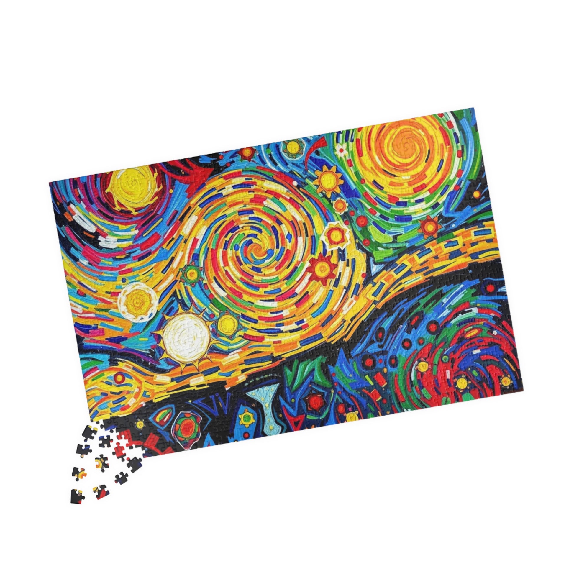 Colorful Artistic Puzzle for Adult, Vibrant Starry Night Design, Abstract Jigsaw Game Puzzle The Puzzle Chest