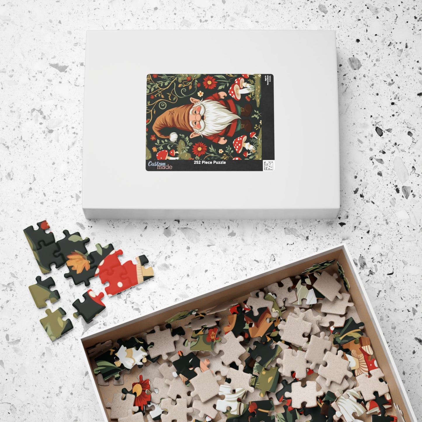 Vintage Gnome Jigsaw Puzzle with Forest Elements, Woodland Design for Nature Lovers Puzzle Enthusiasts, Fun Family Bonding Activity, Gift Puzzle The Puzzle Chest