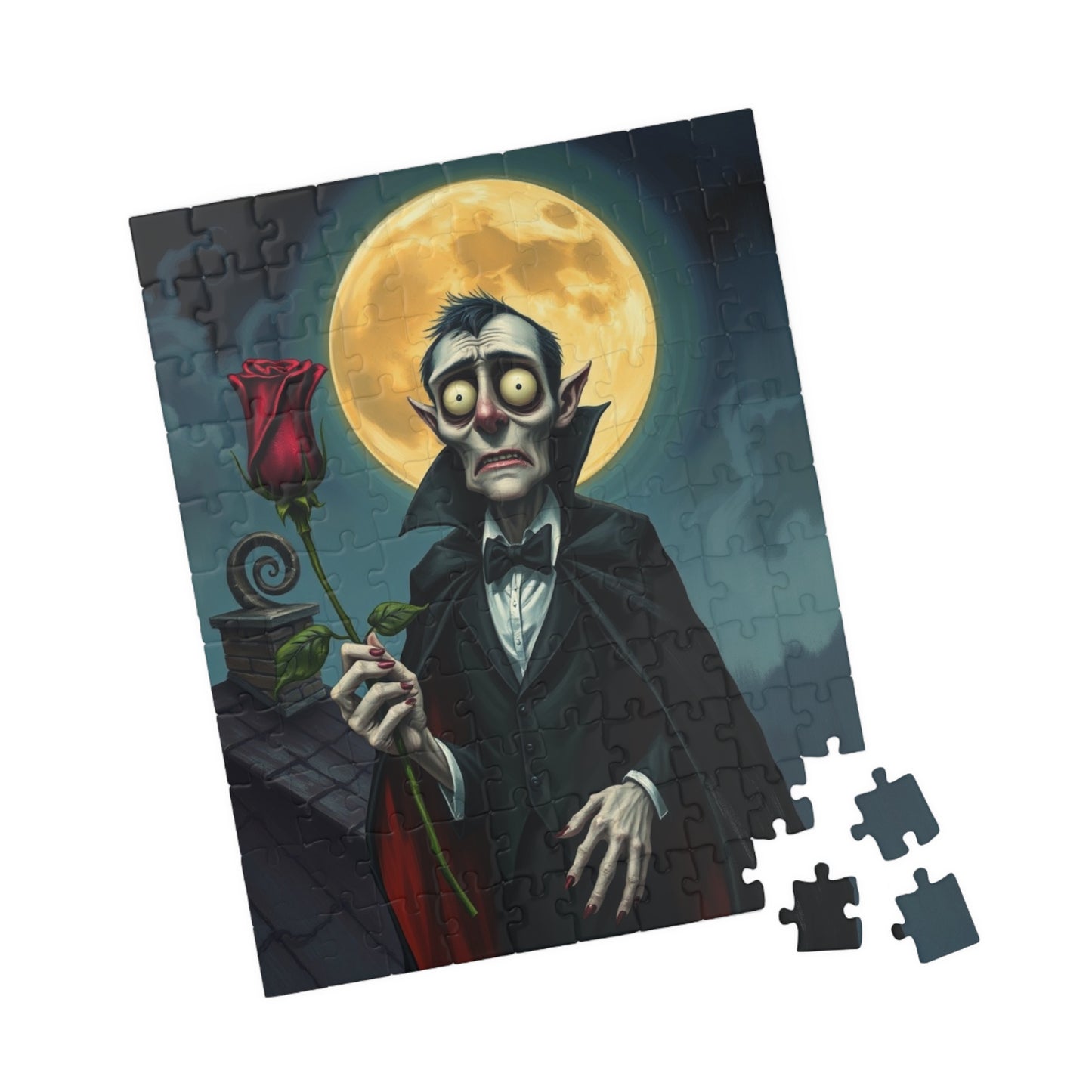 Spooky Vampire Themed Puzzle - Whimsical Gothic Art, Fun Halloween Activity, Unique Gift for Horror Lovers, Family Game Night Puzzle The Puzzle Chest