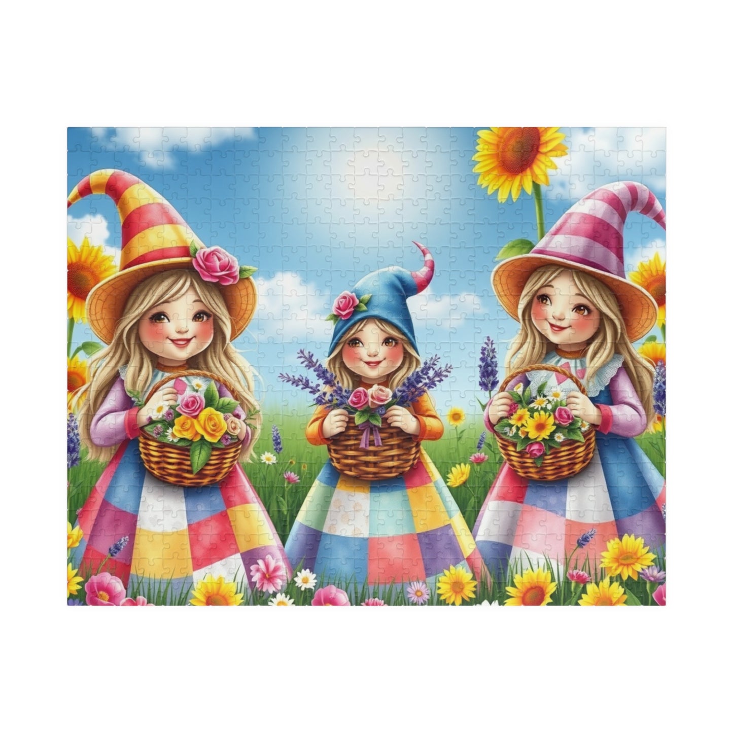 Flower Festival Gnome Puzzle - Spring Themed Mythical Jigsaw Game 520 pcs (Horizontal) Puzzle The Puzzle Chest