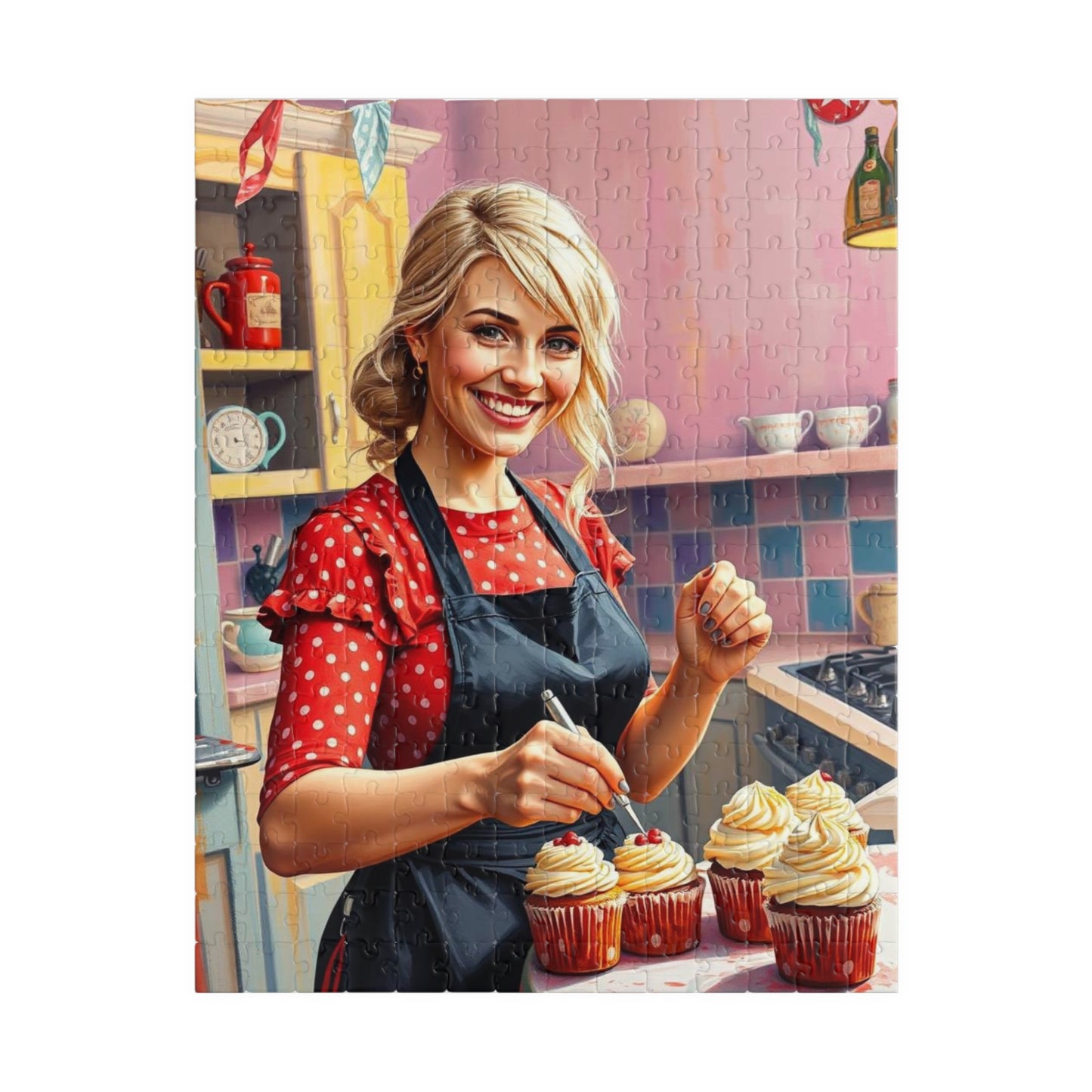 Baking Fun Jigsaw Puzzle featuring Cupcake Baker - Fun Family Game Night, Gift for Bakers, Puzzle Enthuisasts, Home Decor Kitchen Puzzle 252 pcs (Vertical) Puzzle The Puzzle Chest