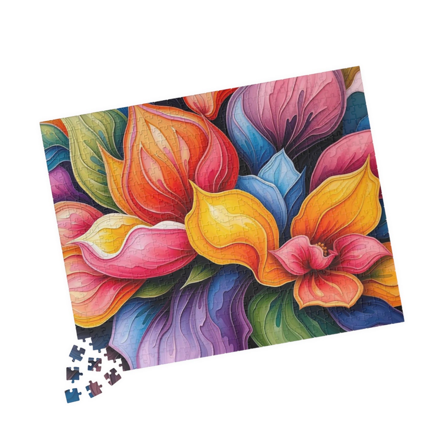 Floral Art Puzzle: Vibrant 110, 252, 520, 1014-piece Abstract Jigsaw Game, Home Decor, Gift Idea for Adults, Family Fun Activity Puzzle The Puzzle Chest