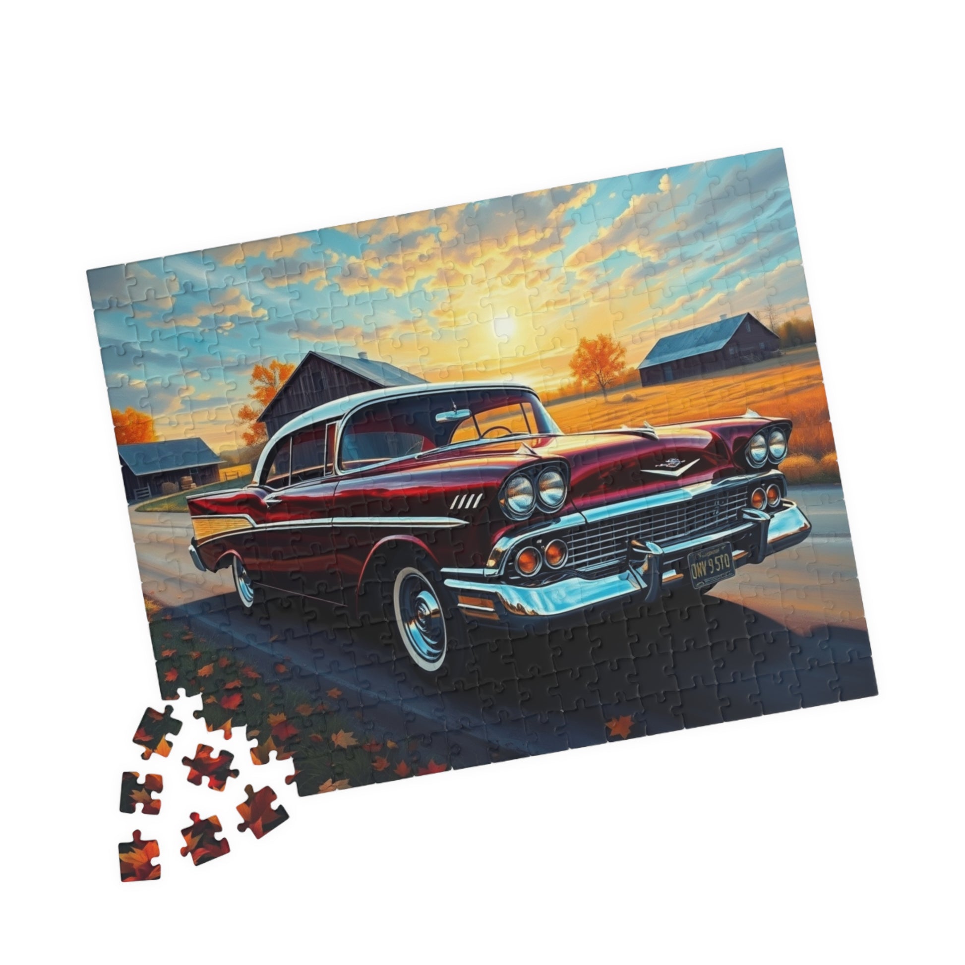 Vintage Car Puzzle - Classic 1957 Bel Air Jigsaw Game, Retro Auto Puzzle The Puzzle Chest