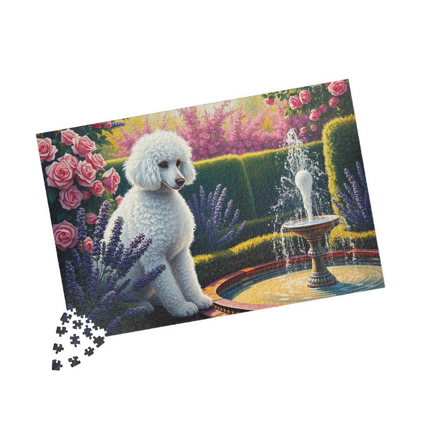 Charming Dog Jigsaw Puzzle, Flower Garden Poodle, Friend Gift for Pet Lover, Home Entertainment, Family Activity or Solo Fun Puzzle The Puzzle Chest