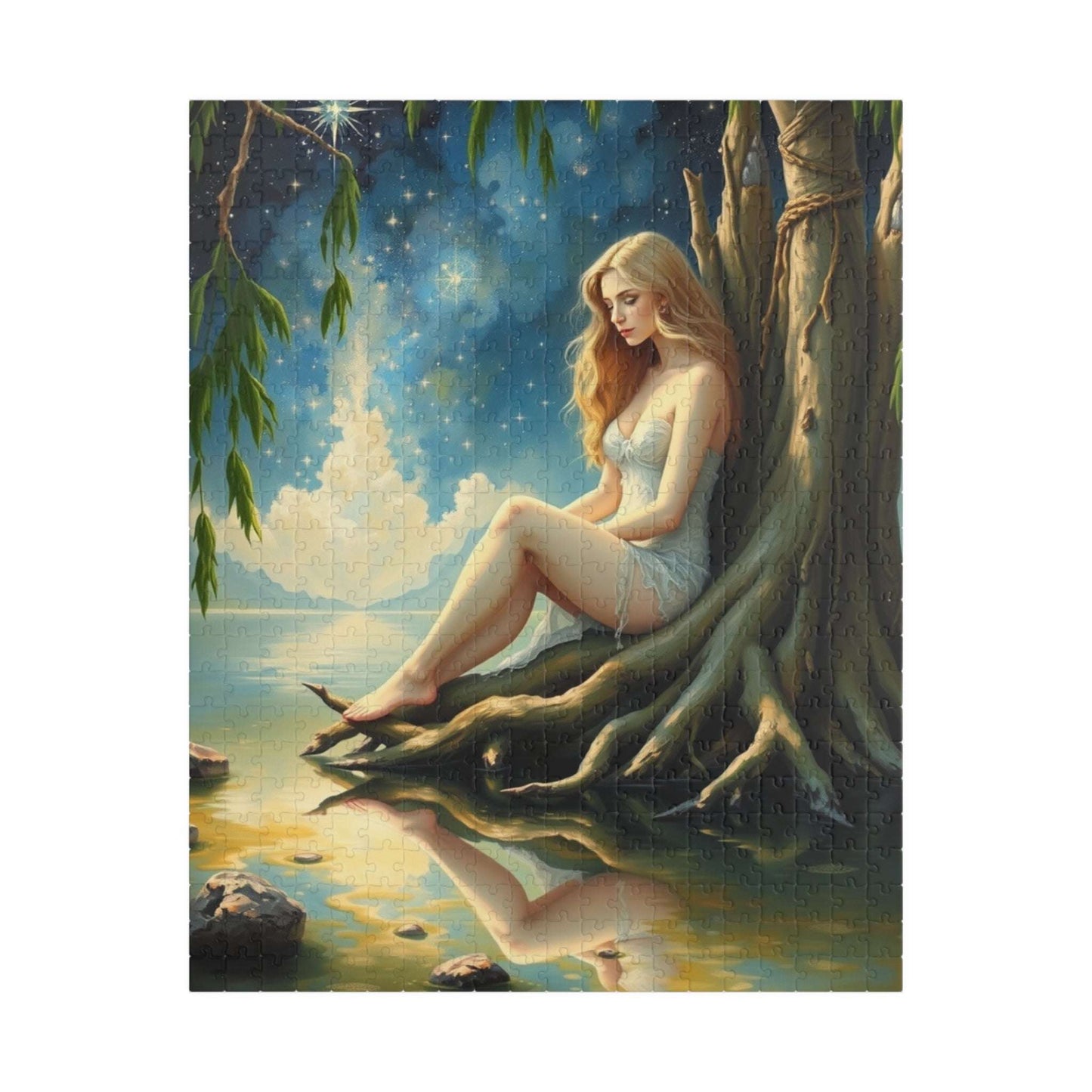 River Nymph Jigsaw Puzzle, Starlit Night and Otherworldly Beauty, 110-1014 Piece, Fantasy Art Gift 520 pcs (Vertical) Puzzle The Puzzle Chest