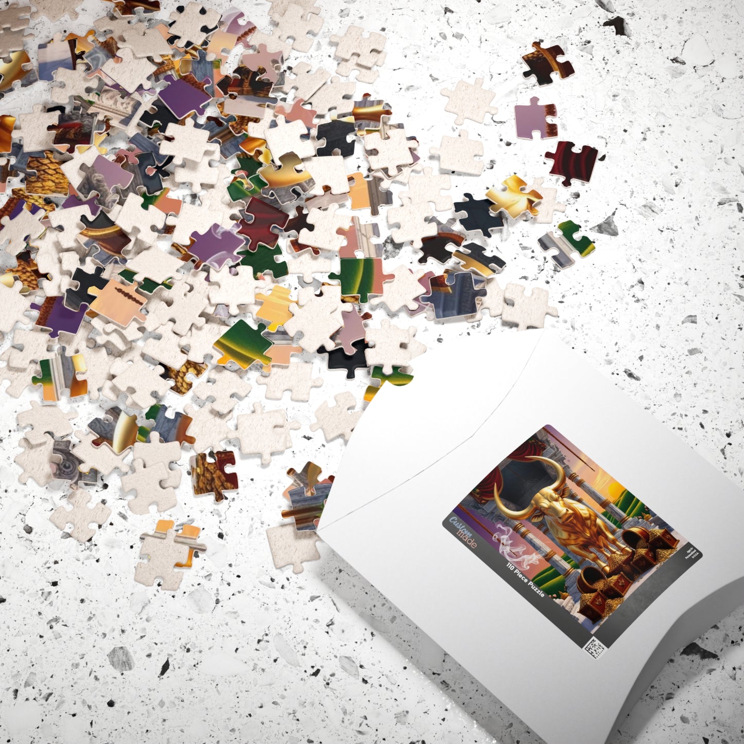 Golden Bull Puzzle - Taurus Zodiac Sign Jigsaw Game, Family Activity, Perfect Gift for Cow Lovers, Unique Gift for Birthdays, Meditation Puzzle The Puzzle Chest