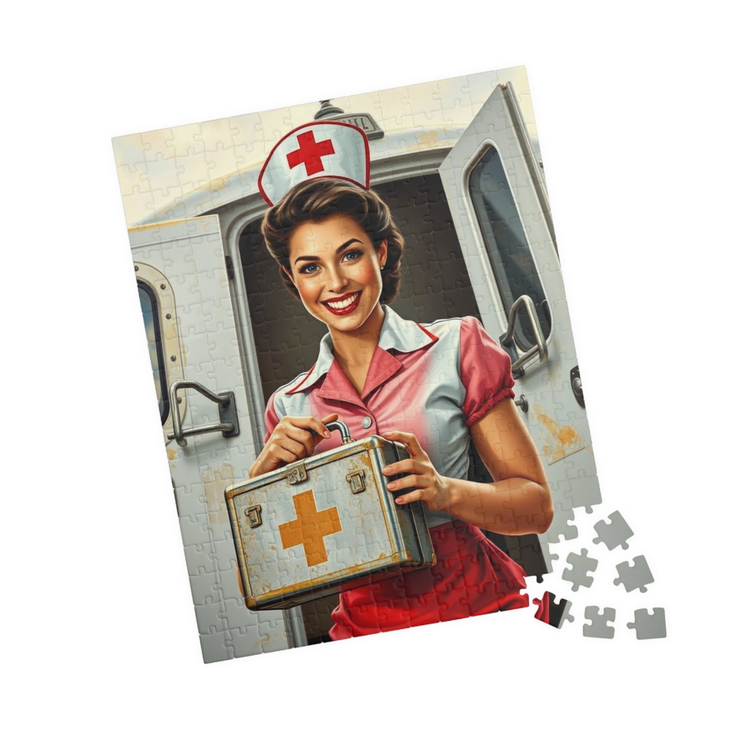 Vintage Nurse Jigsaw Puzzle, Retro Medical Art Wartime, Unique Gift for Healthcare Worker, Family Fun Activity, Brain Teaser, Creative Hobby Puzzle The Puzzle Chest